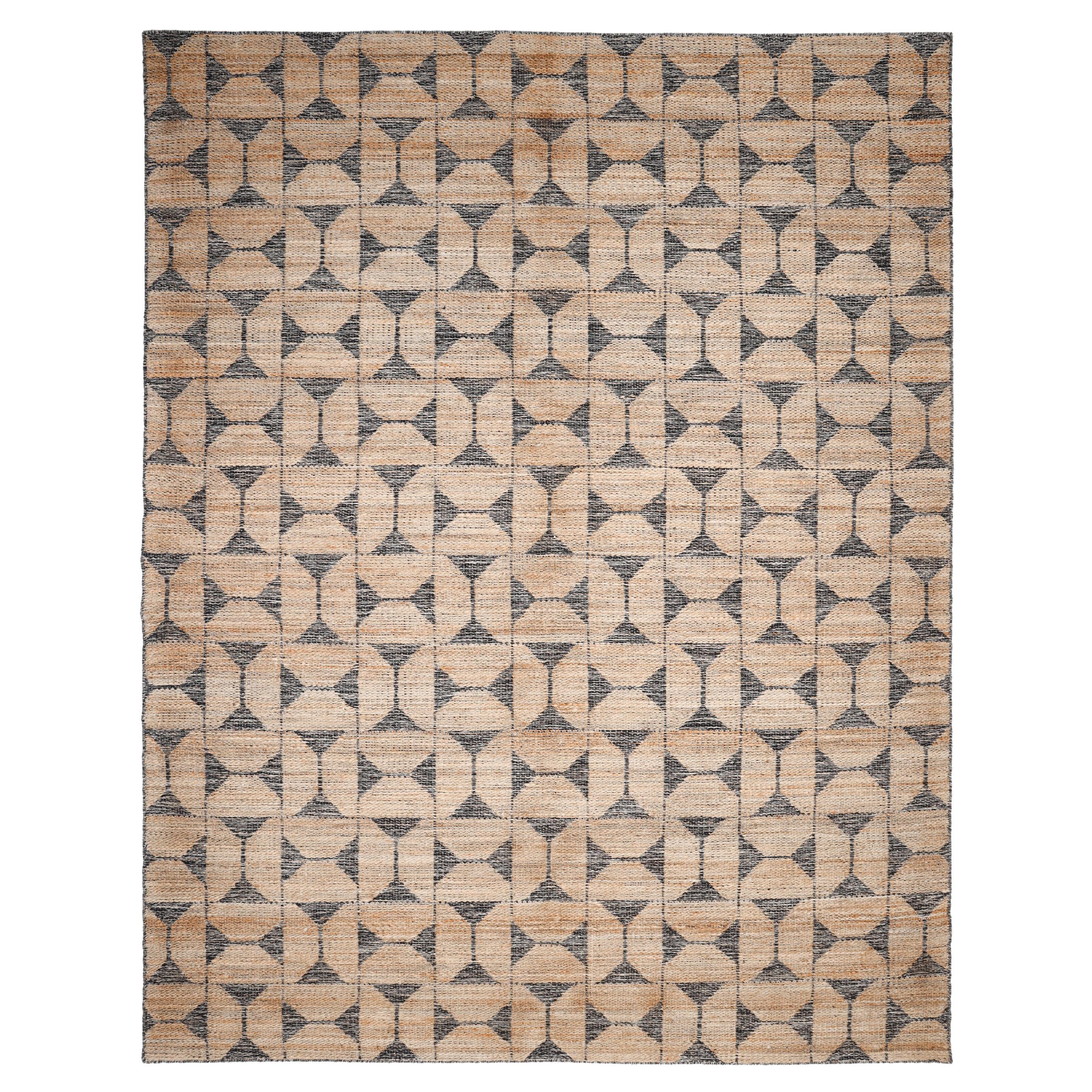 Contemporary Geometric Hand Made Brown Area Rug 8' 0" x 10' 0"