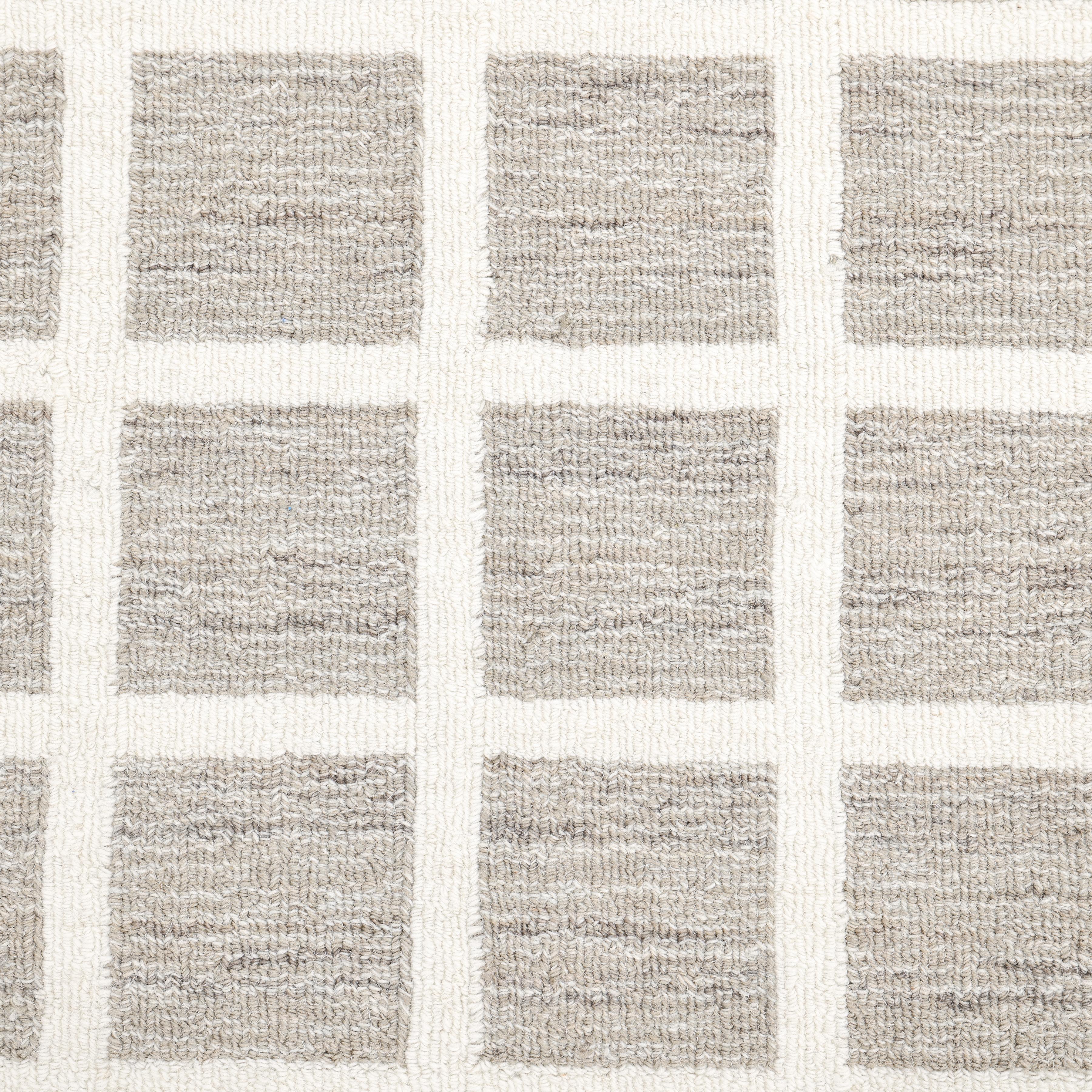 Indien Tapis de sol contemporain géométrique Hand Made Brown 9' 0'' x 12' 0'' en vente