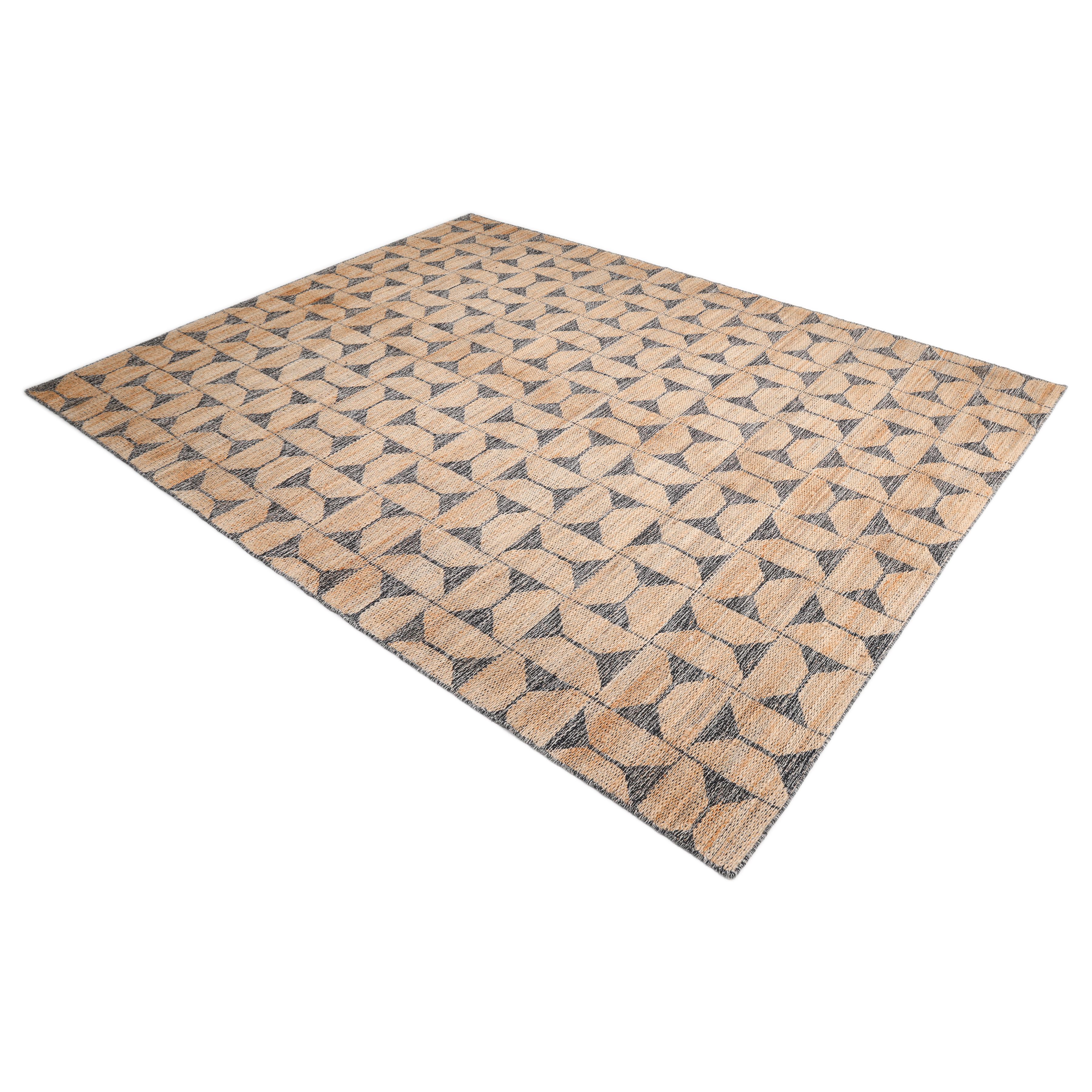 Contemporary Geometric Hand Made Brown Area Rug 9' 0
