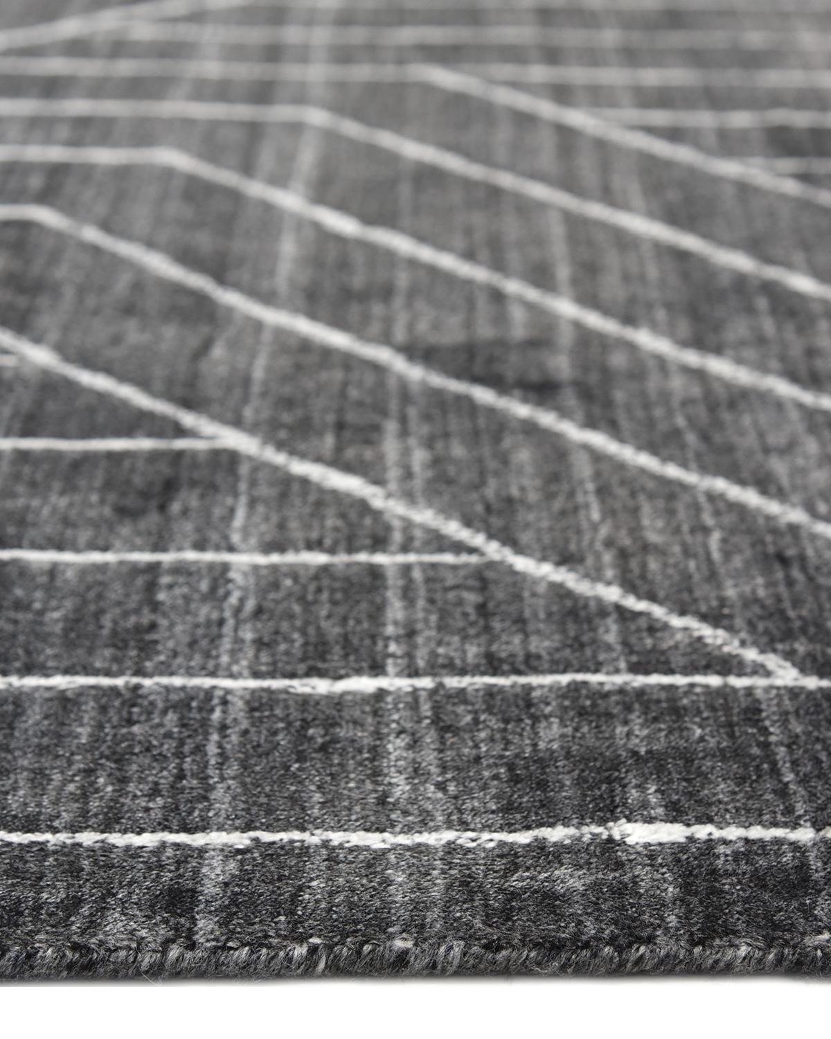 Alfombra Geométrica Contemporánea Hand Made Gris 10' 0