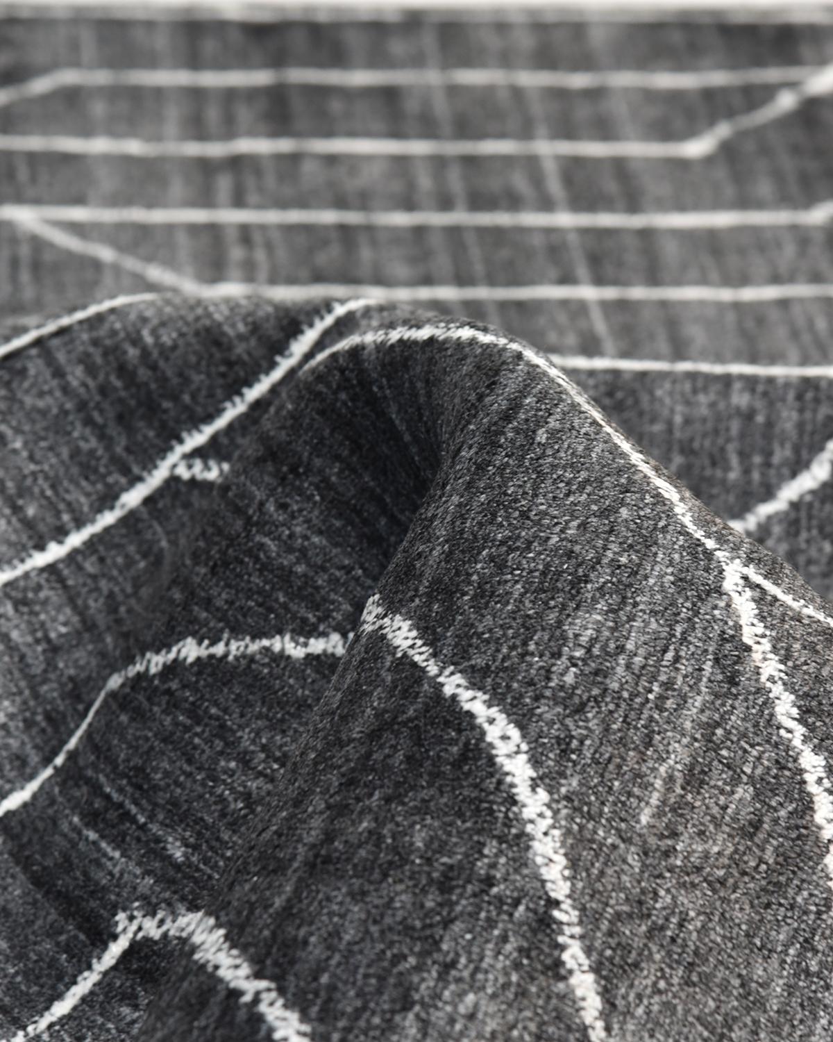 Alfombra Geométrica Contemporánea Hand Made Gris 10' 0