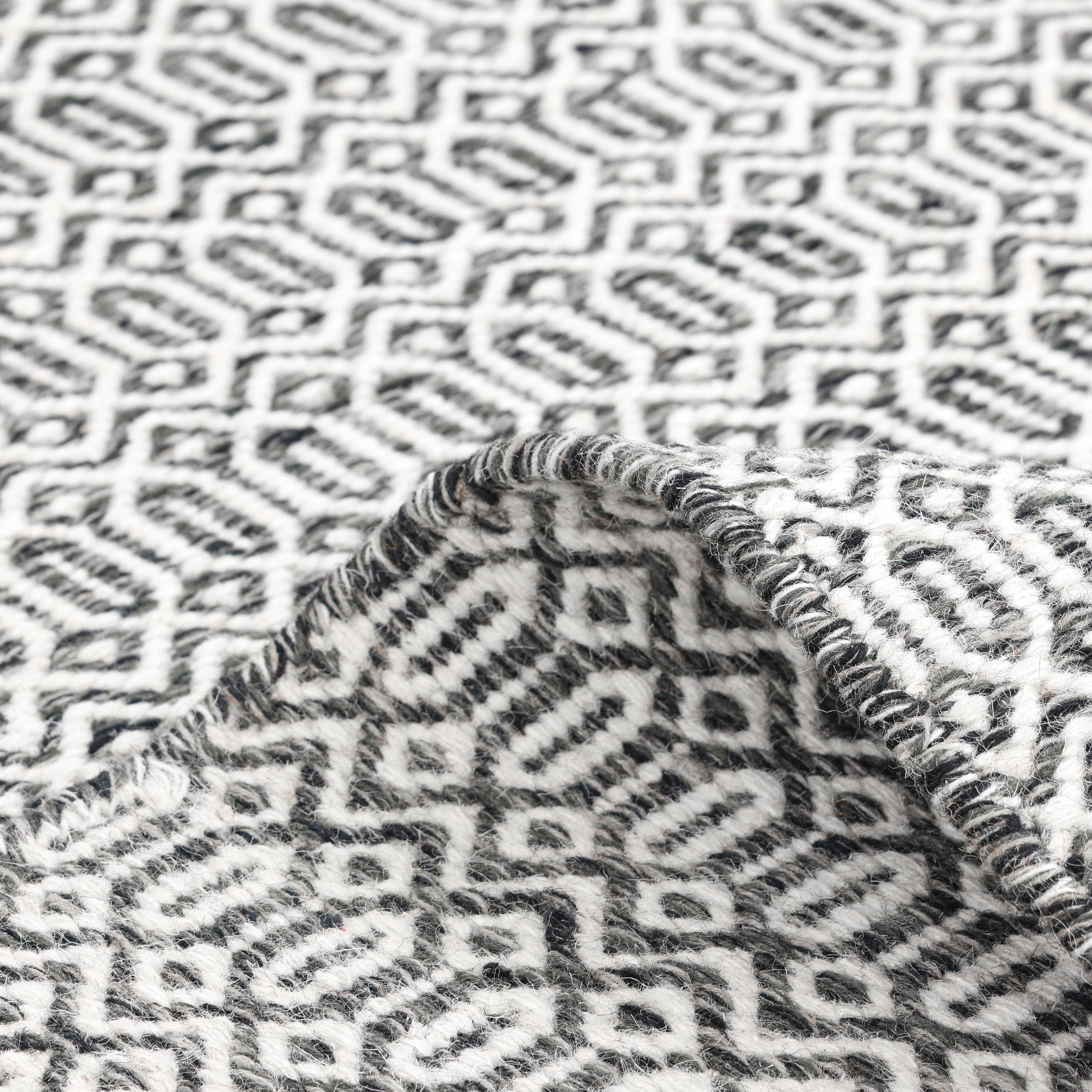 Contemporary Geometric Hand Made Gray Area Rug 3' 0