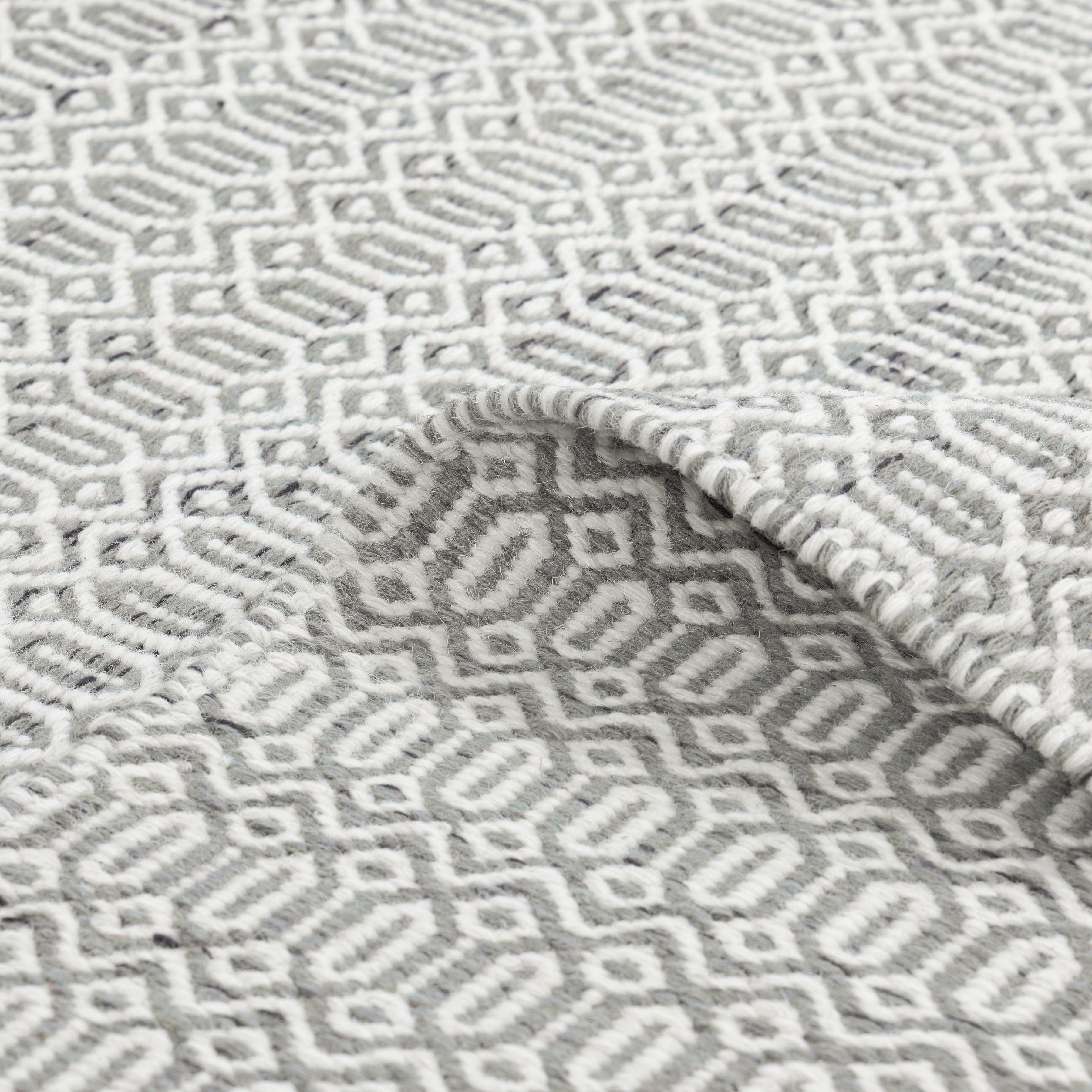 Contemporary Geometric Hand Made Gray Area Rug 3' 0