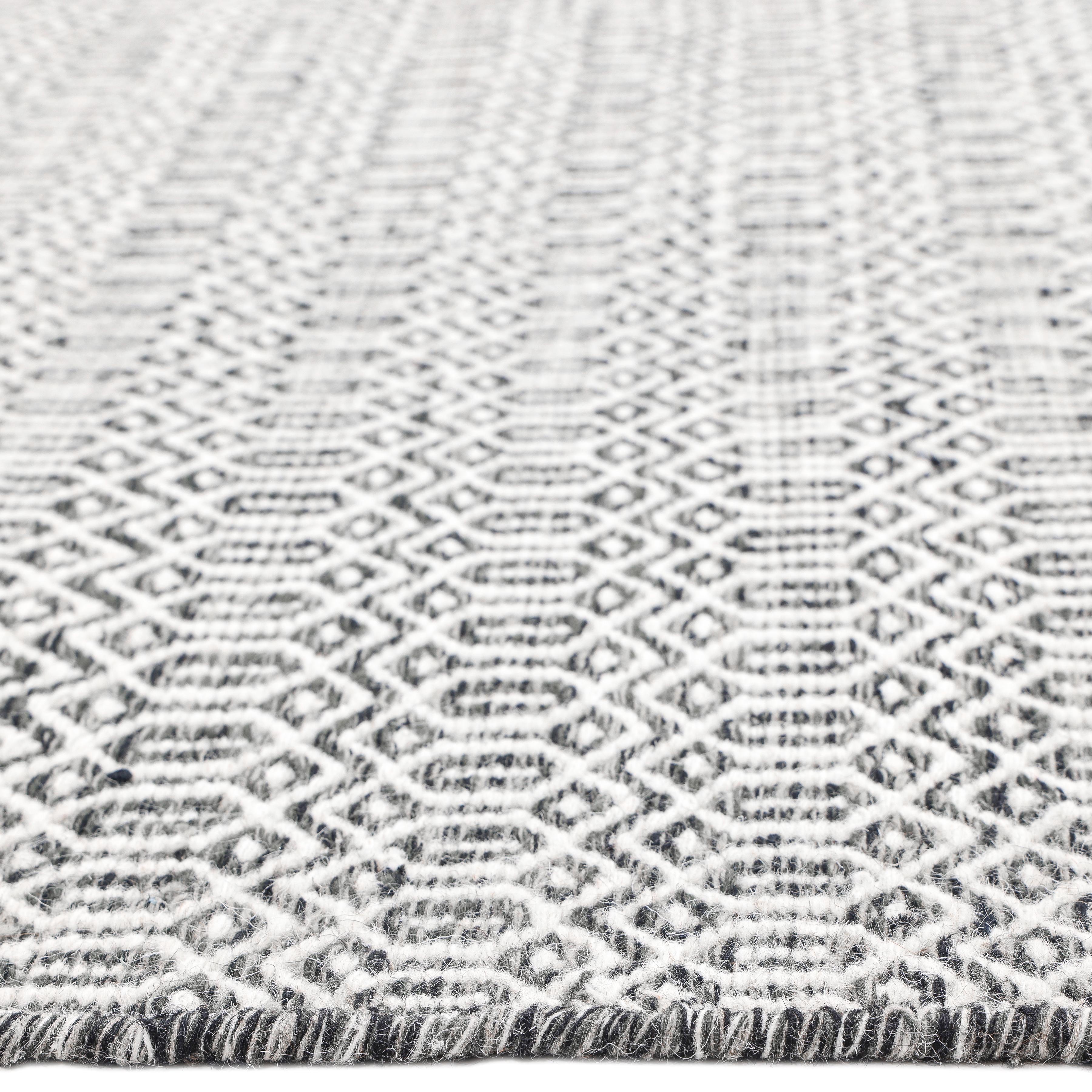 Contemporary Geometric Hand Made Gray Area Rug 3' 0