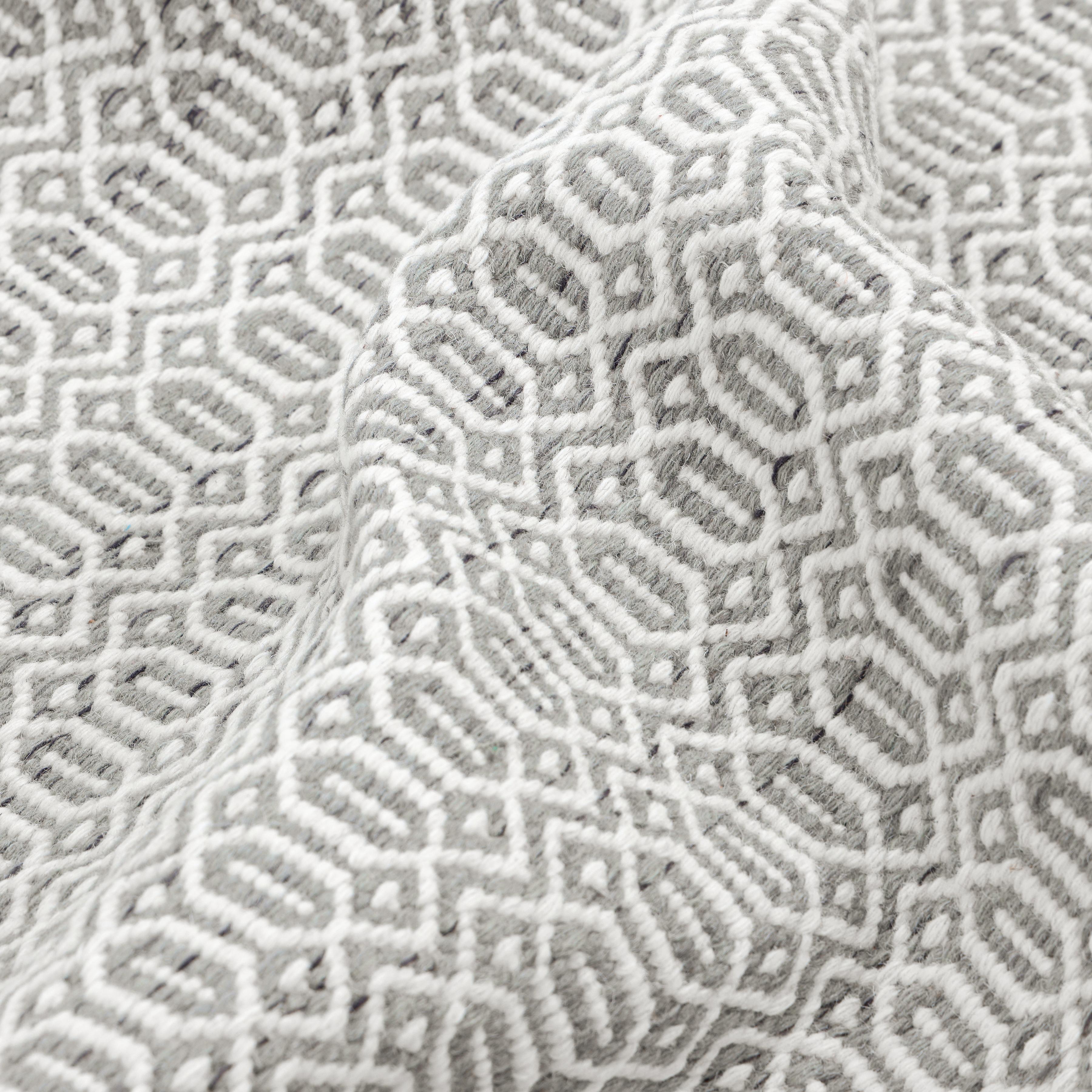 Contemporary Geometric Hand Made Gray Area Rug 3' 0
