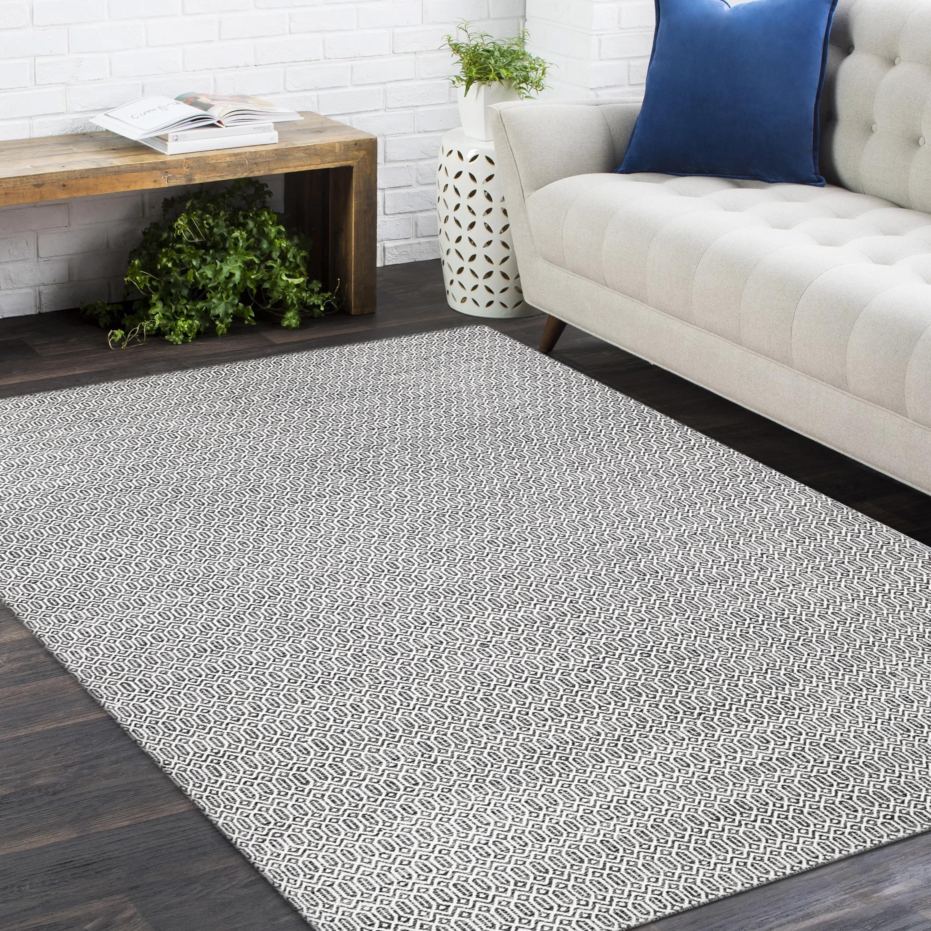 Contemporary Geometric Hand Made Gray Area Rug 3' 0