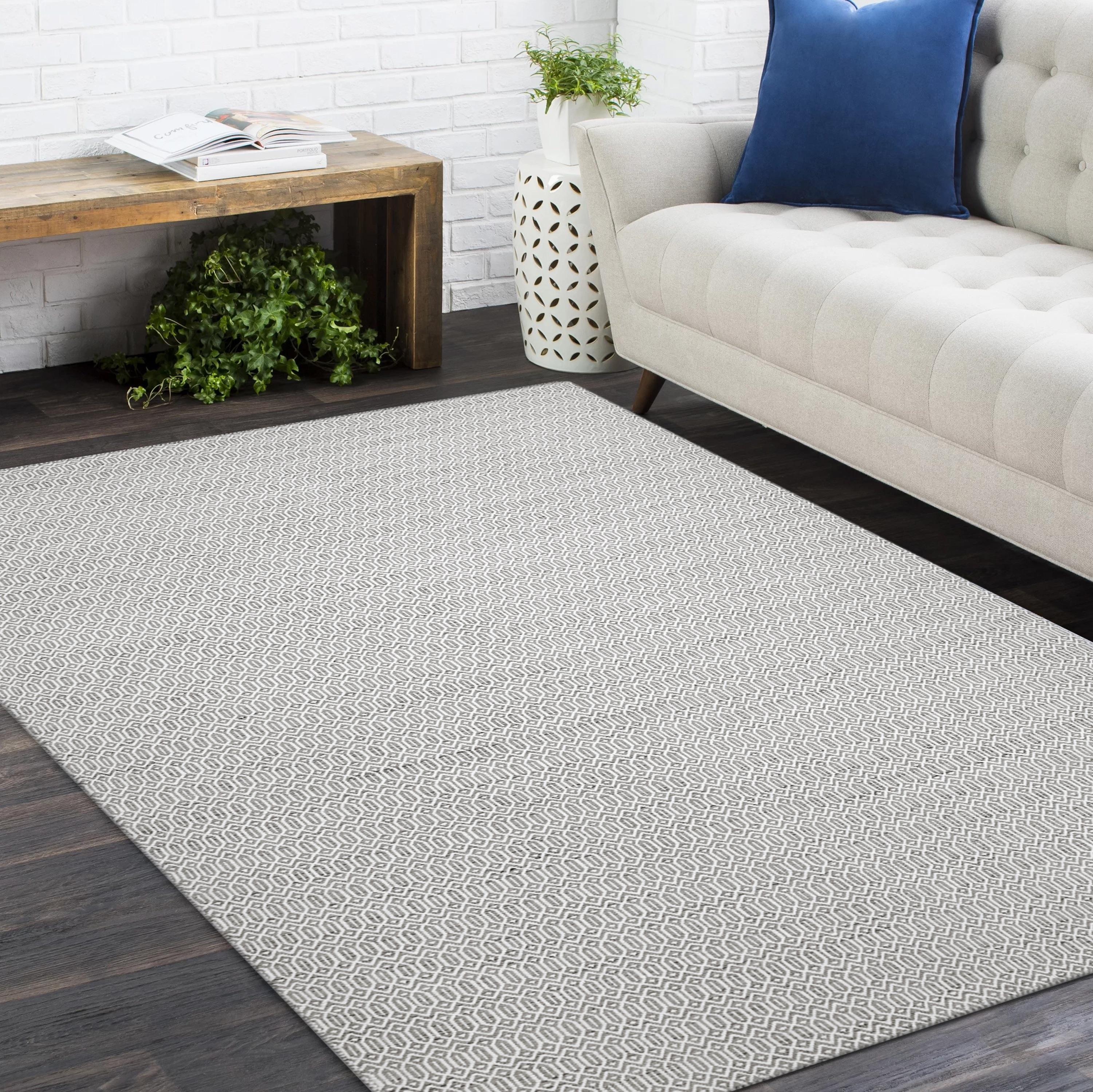Contemporary Geometric Hand Made Gray Area Rug 3' 0