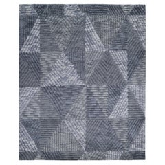 Alfombra Geométrica Contemporánea Hand Made Gris 5' 0" x 8' 0