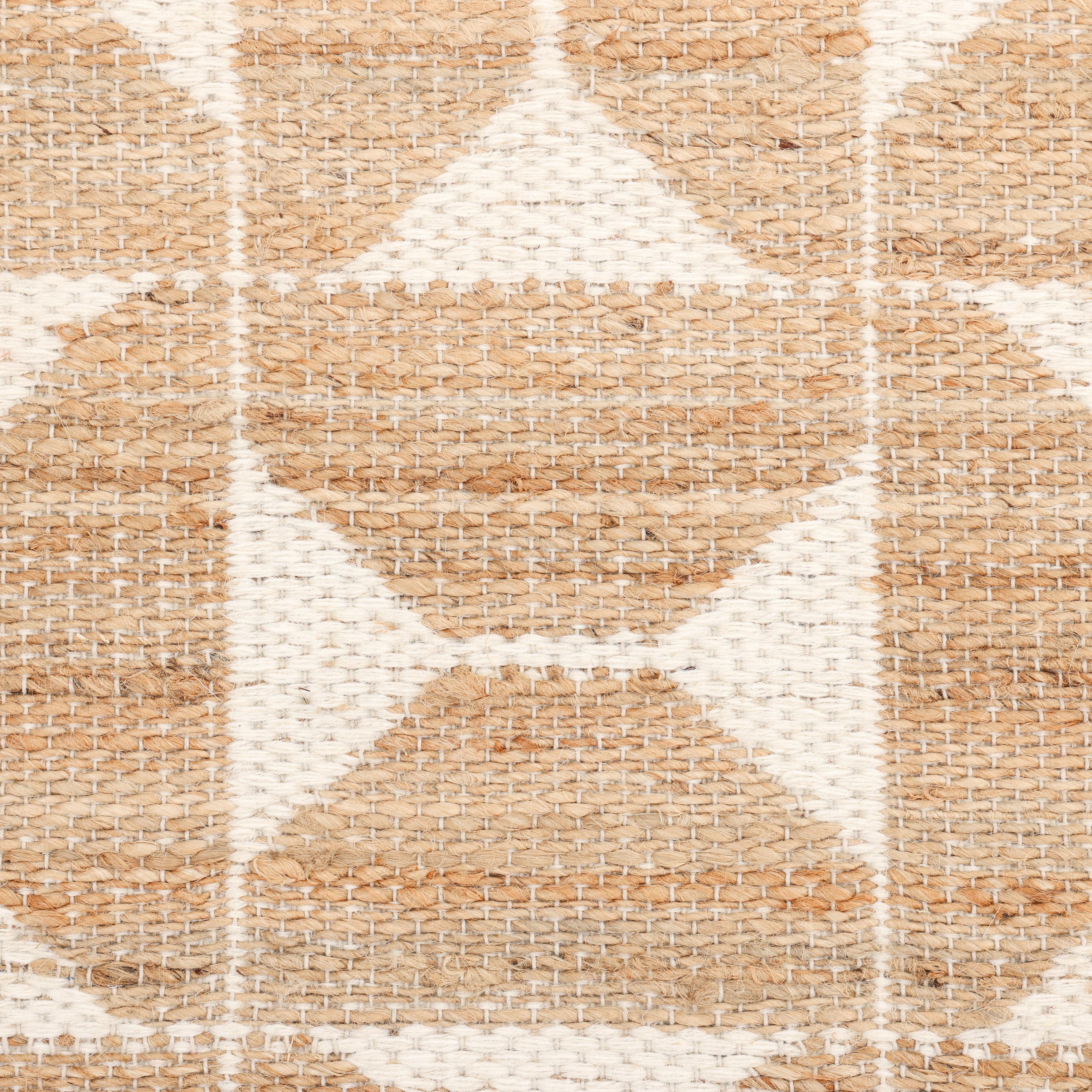 Indian Contemporary Geometric Hand Made Ivory Area Rug 5' 0