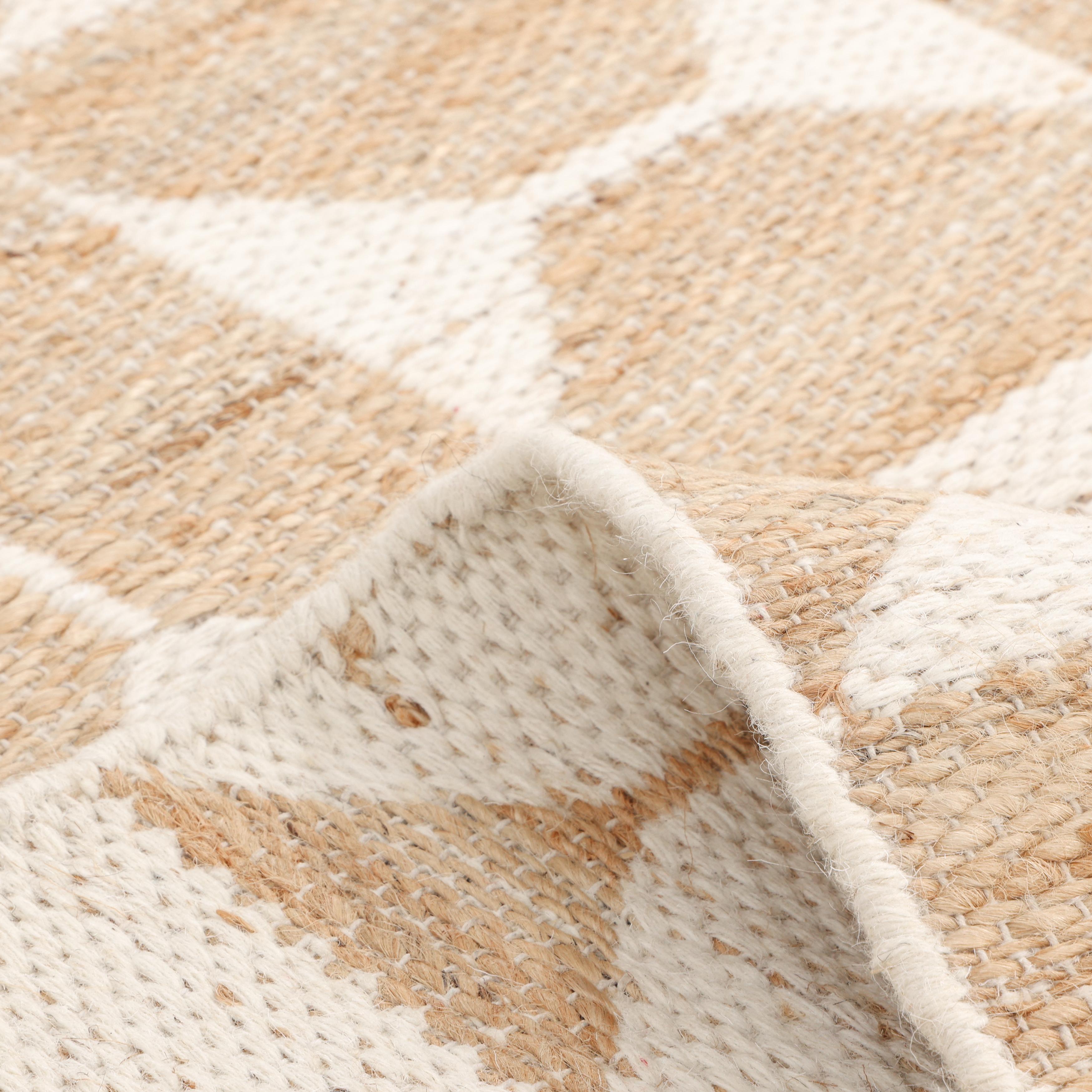 Wool Contemporary Geometric Hand Made Ivory Area Rug 5' 0
