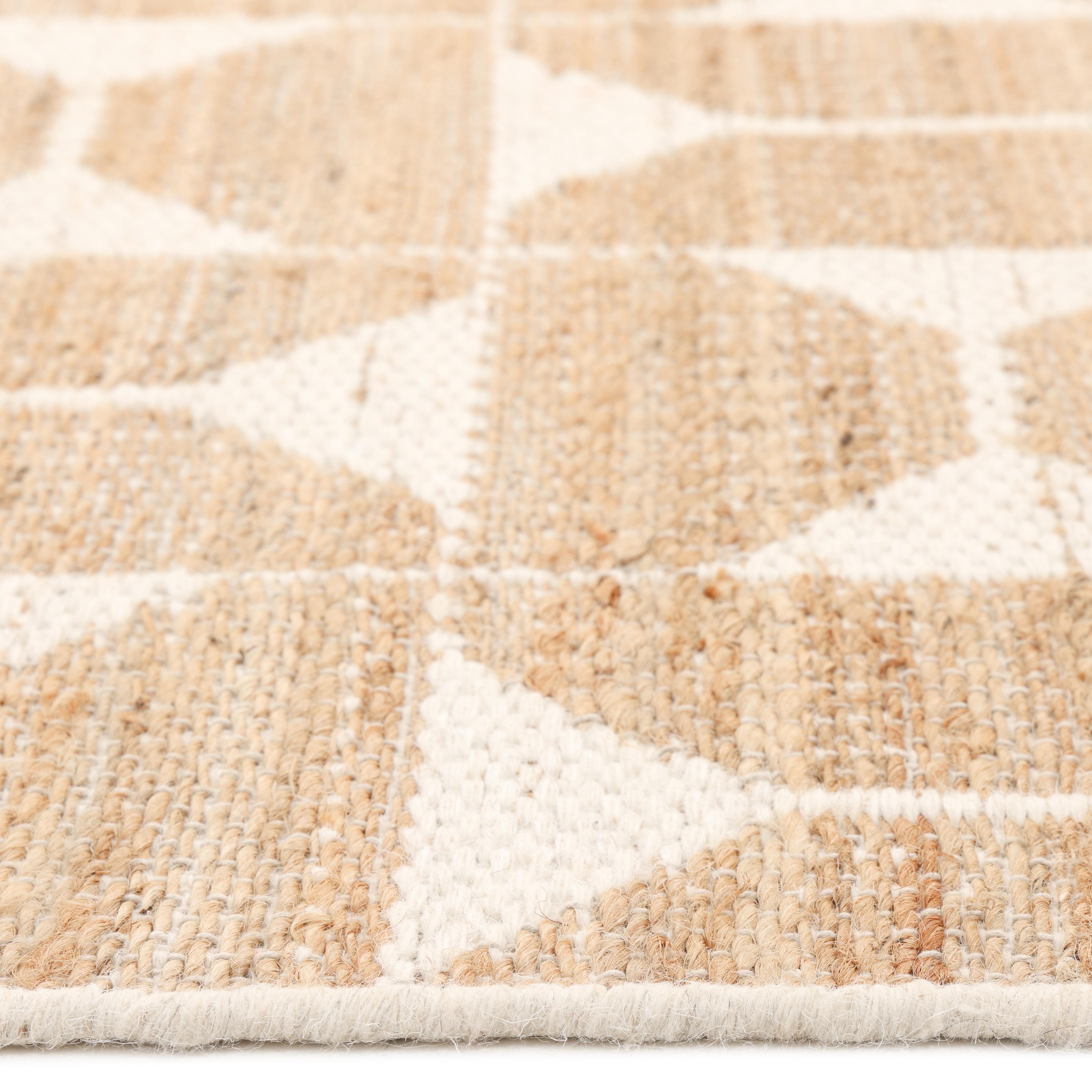 Contemporary Geometric Hand Made Ivory Area Rug 5' 0