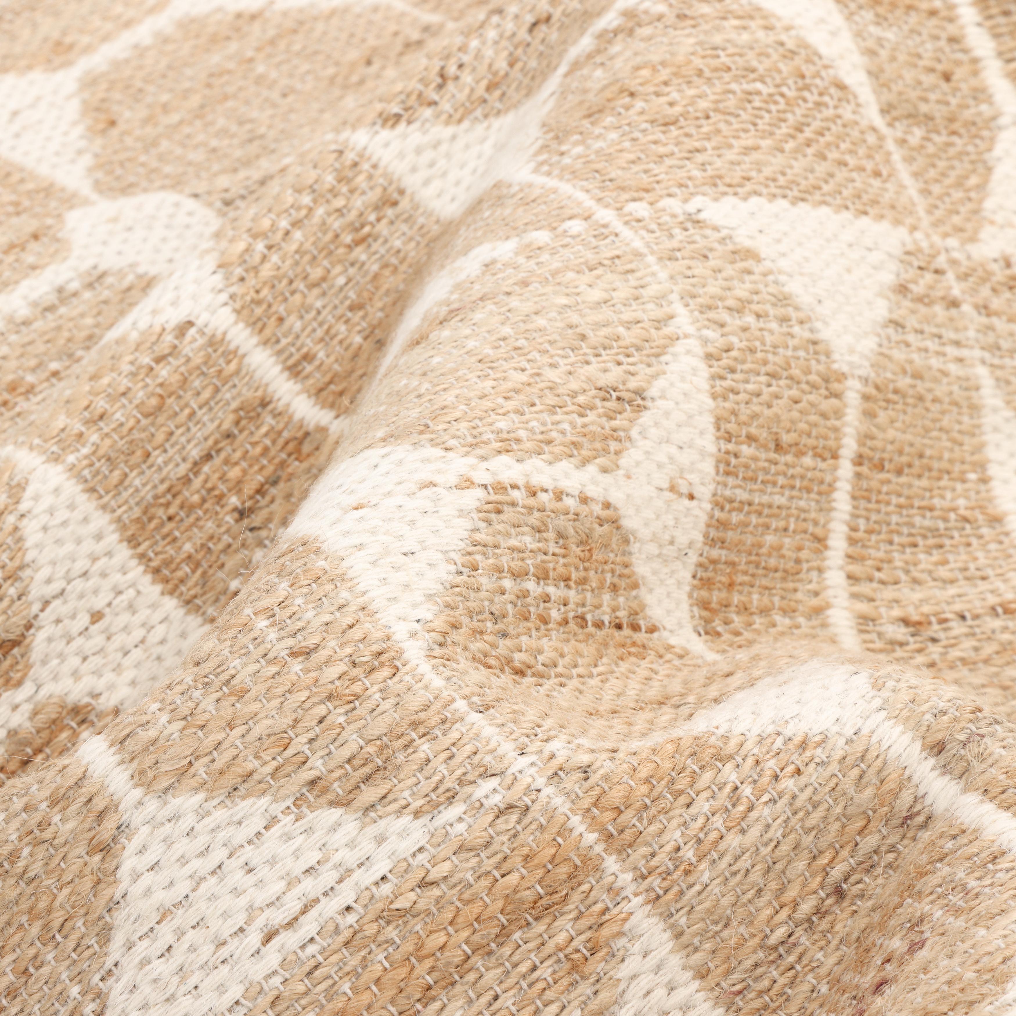 Contemporary Geometric Hand Made Ivory Area Rug 5' 0