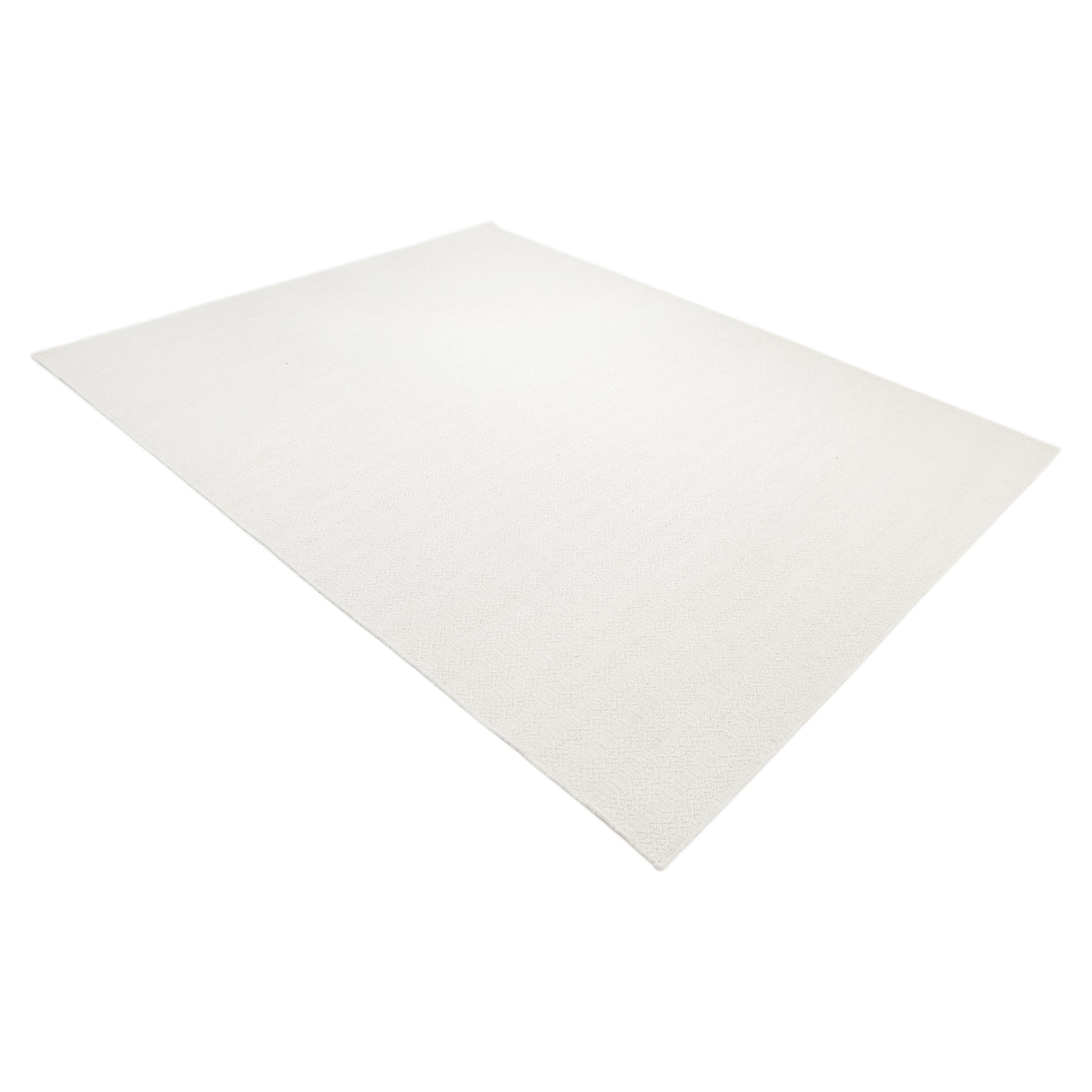 Alfombra Geométrica Contemporánea Hecha a Mano Marfil 8' 0