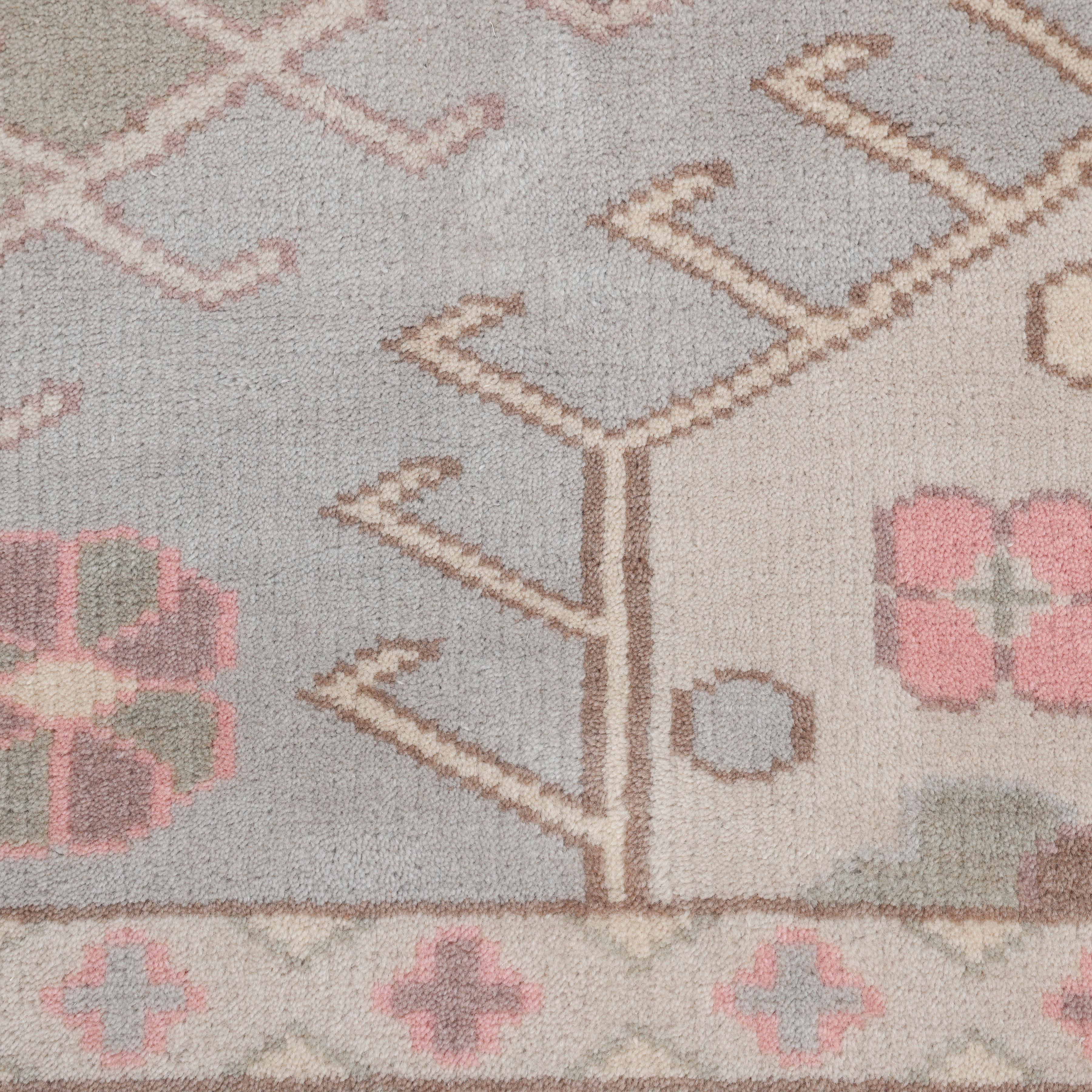 Contemporary Geometric Hand Made Light Gray Area Rug 9' 0