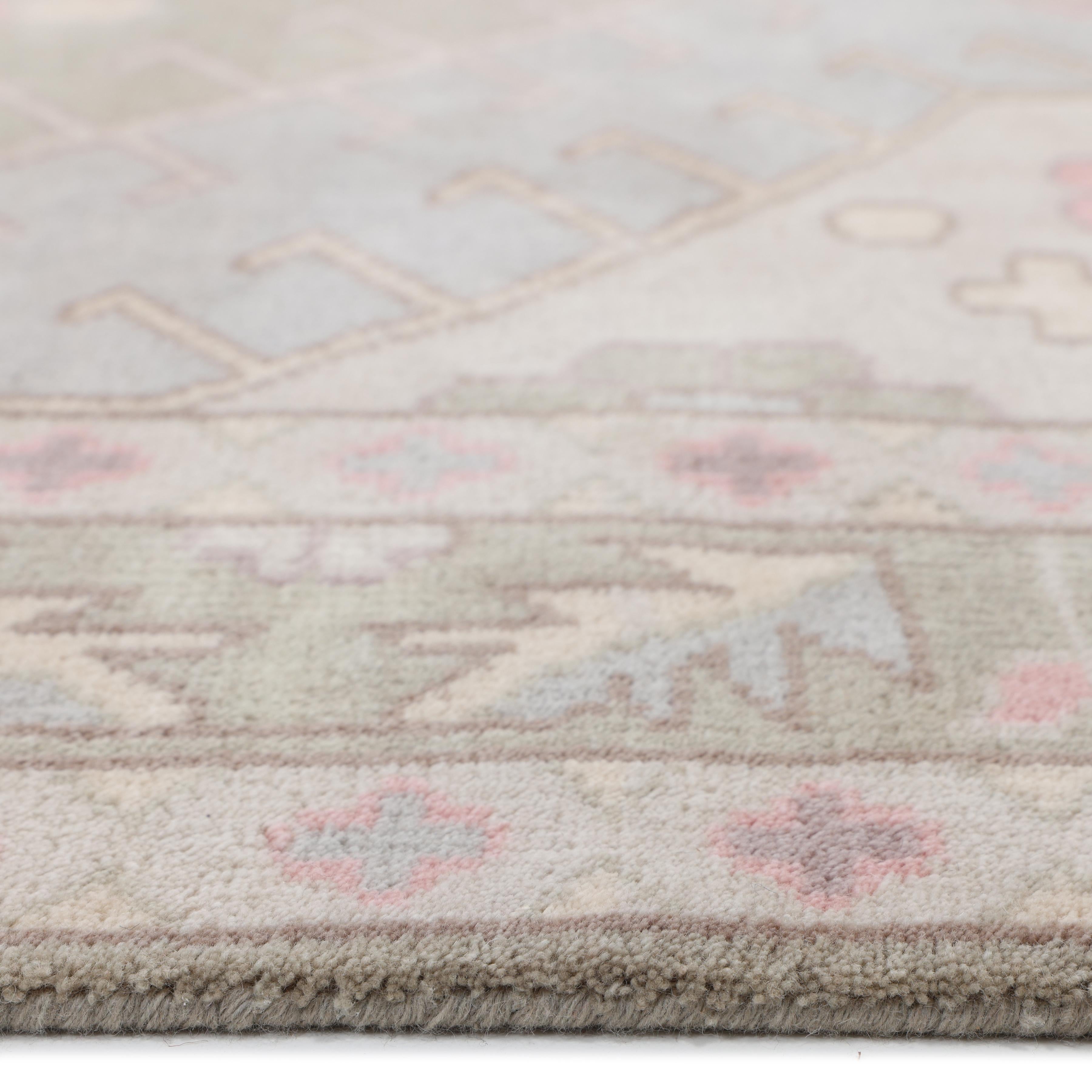 Contemporary Geometric Hand Made Light Gray Area Rug 9' 0