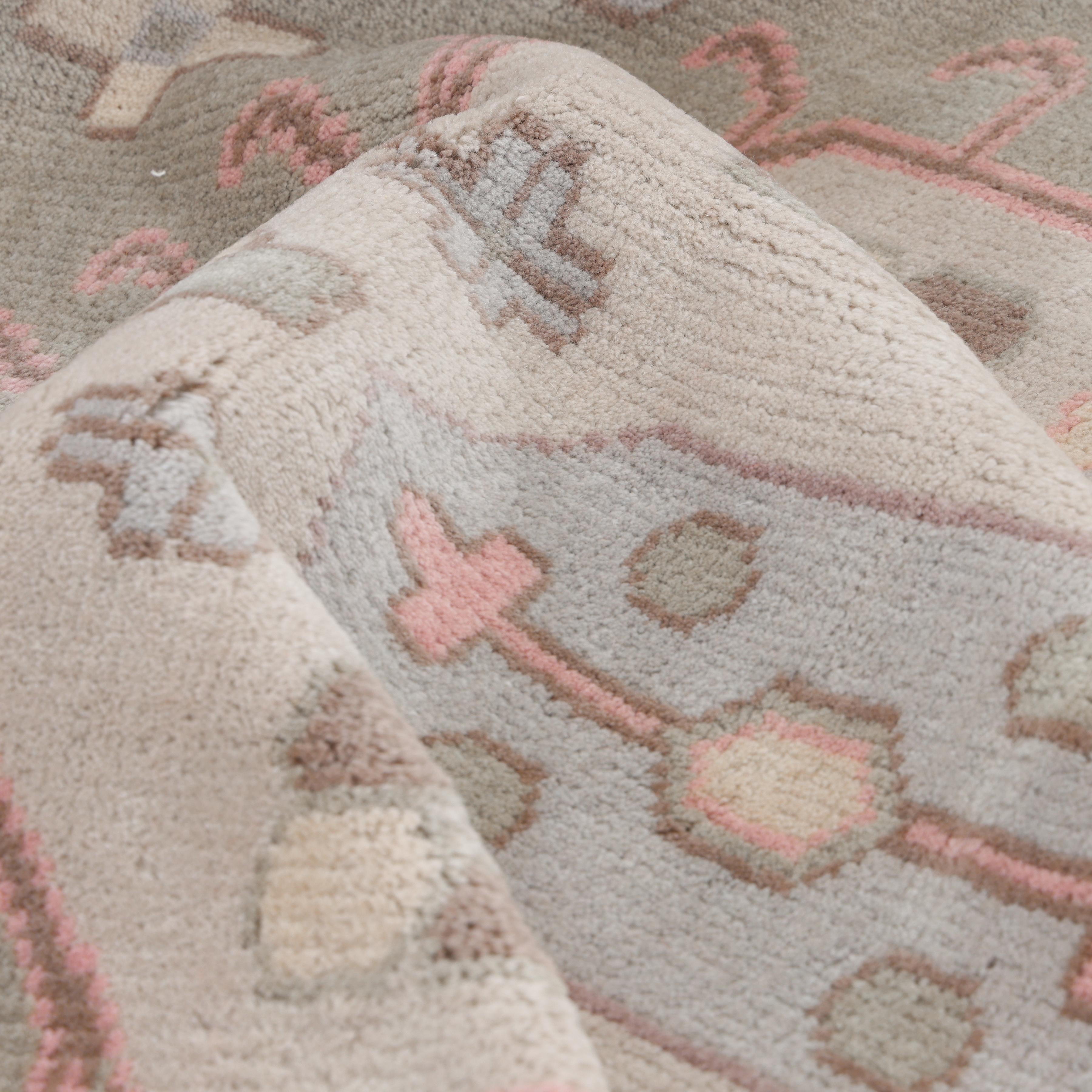 Contemporary Geometric Hand Made Light Gray Area Rug 9' 0