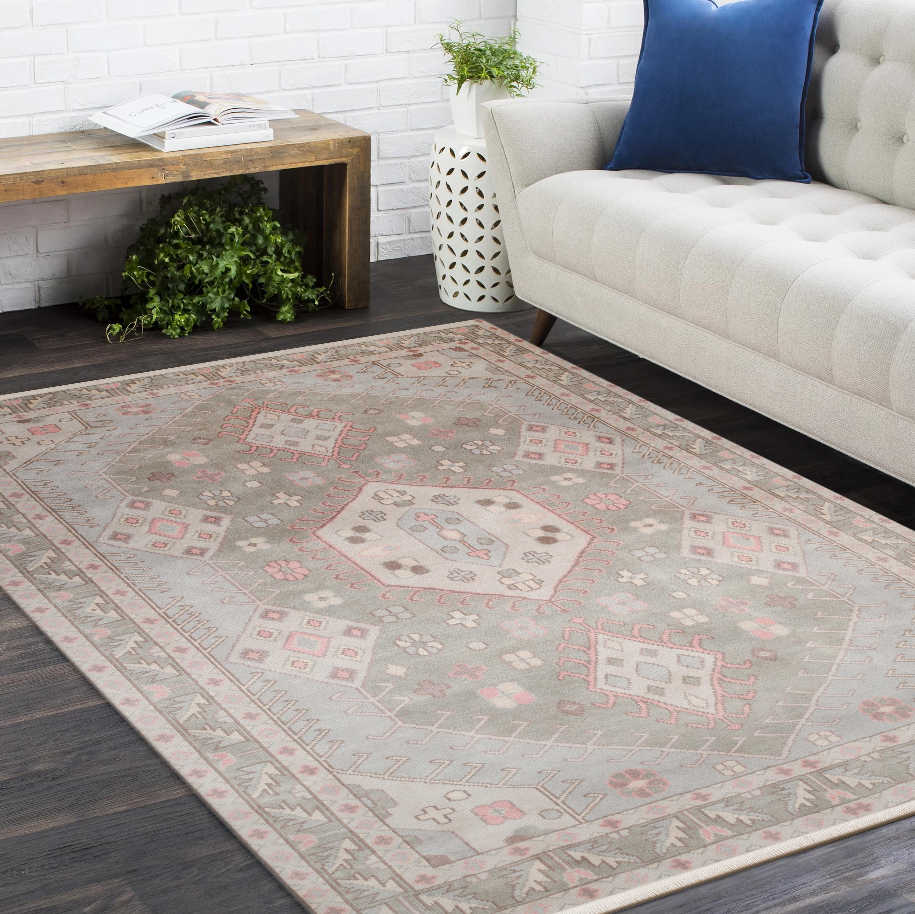 Contemporary Geometric Hand Made Light Gray Area Rug 9' 0