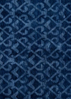 Contemporary Geometric Handcrafted Pashmina Euro Rug by Doris Leslie Blau