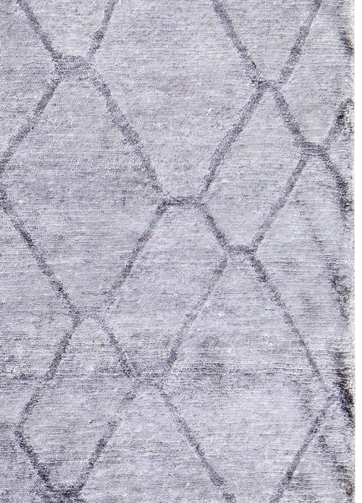 Alfombra geométrica contemporánea de seda hecha a mano por Doris Leslie Blau Moderno en venta