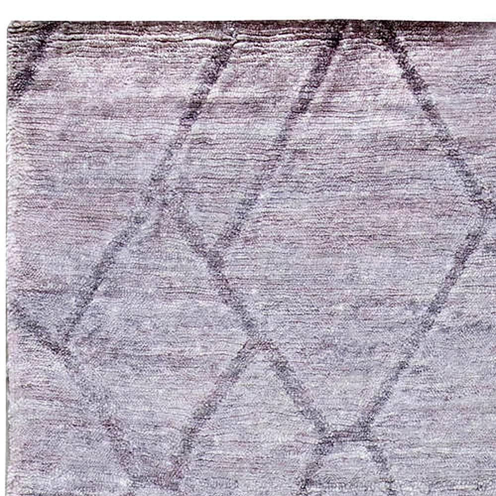 Hand-Knotted Contemporary Geometric Handmade Silk Rug by Doris Leslie Blau For Sale