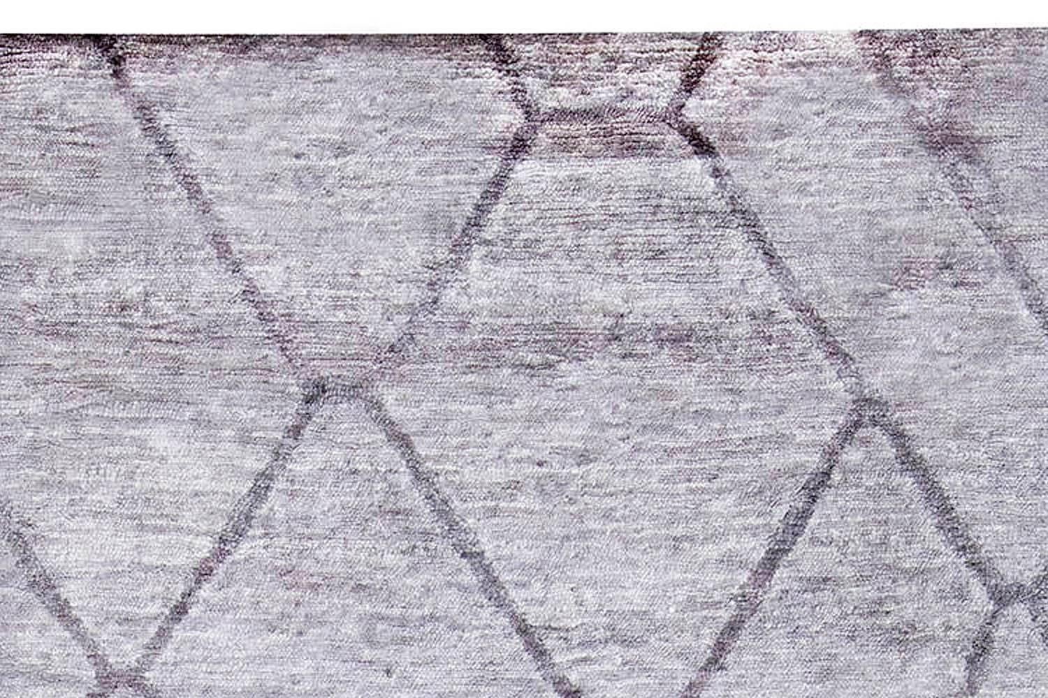 Alfombra geométrica contemporánea de seda hecha a mano por Doris Leslie Blau en Nuevo estado para la venta en New York, NY