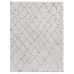 Tapis géométrique contemporain en soie fait à la main par Doris Leslie Blau