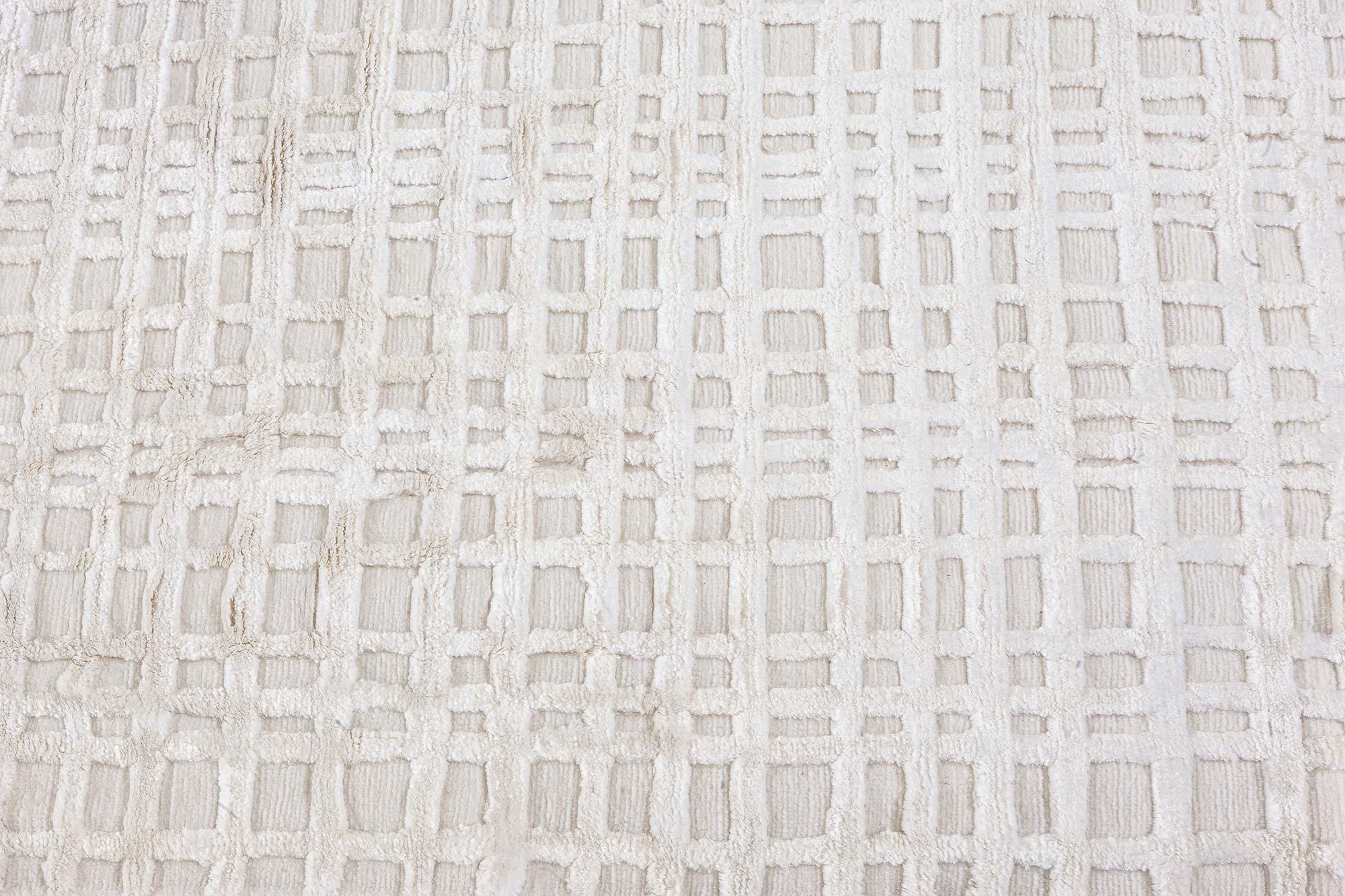 Alfombra geométrica contemporánea de nudo alto y bajo de Doris Leslie Blau Moderno en venta