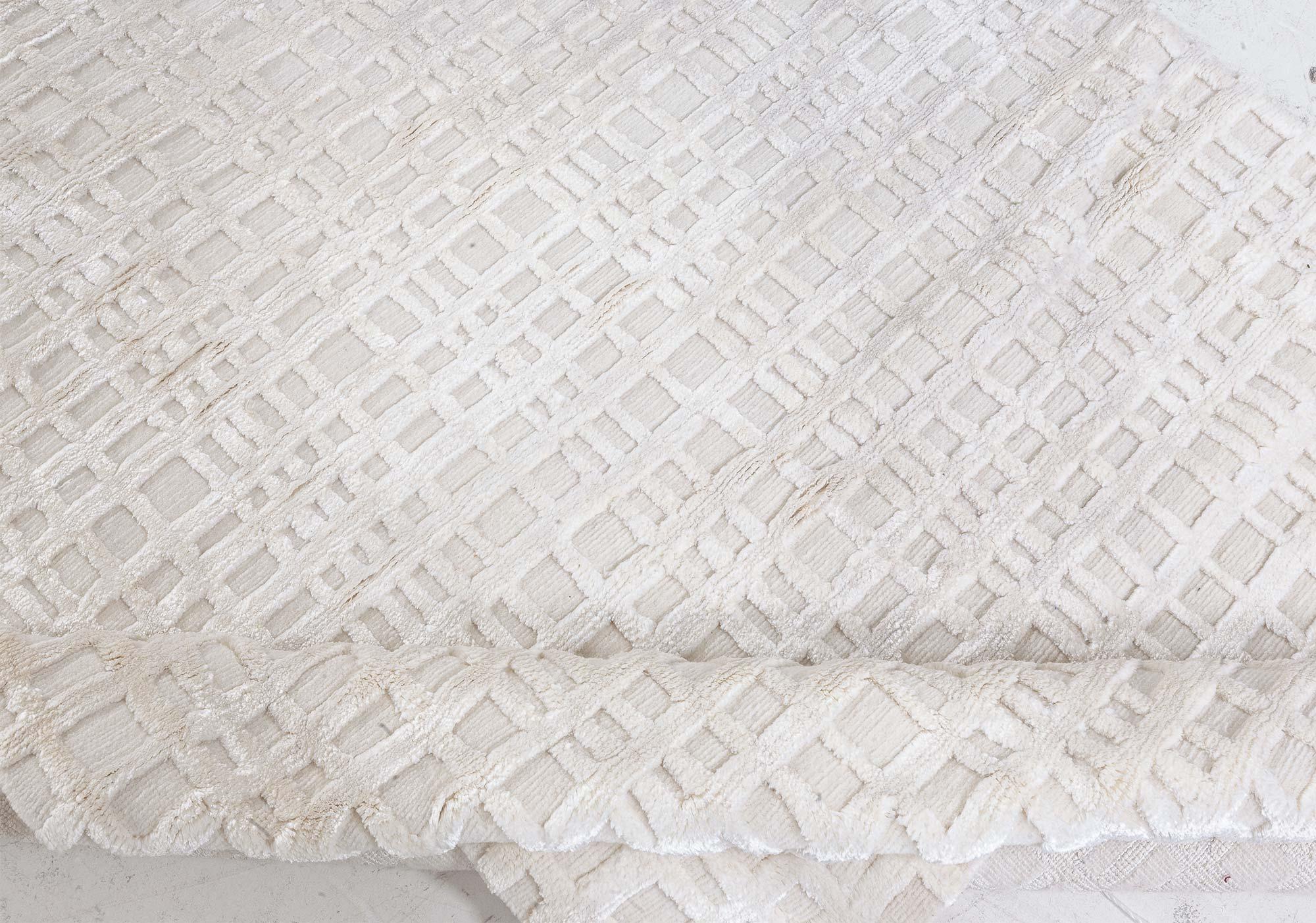 Alfombra geométrica contemporánea de nudo alto y bajo de Doris Leslie Blau Siglo XXI y contemporáneo en venta