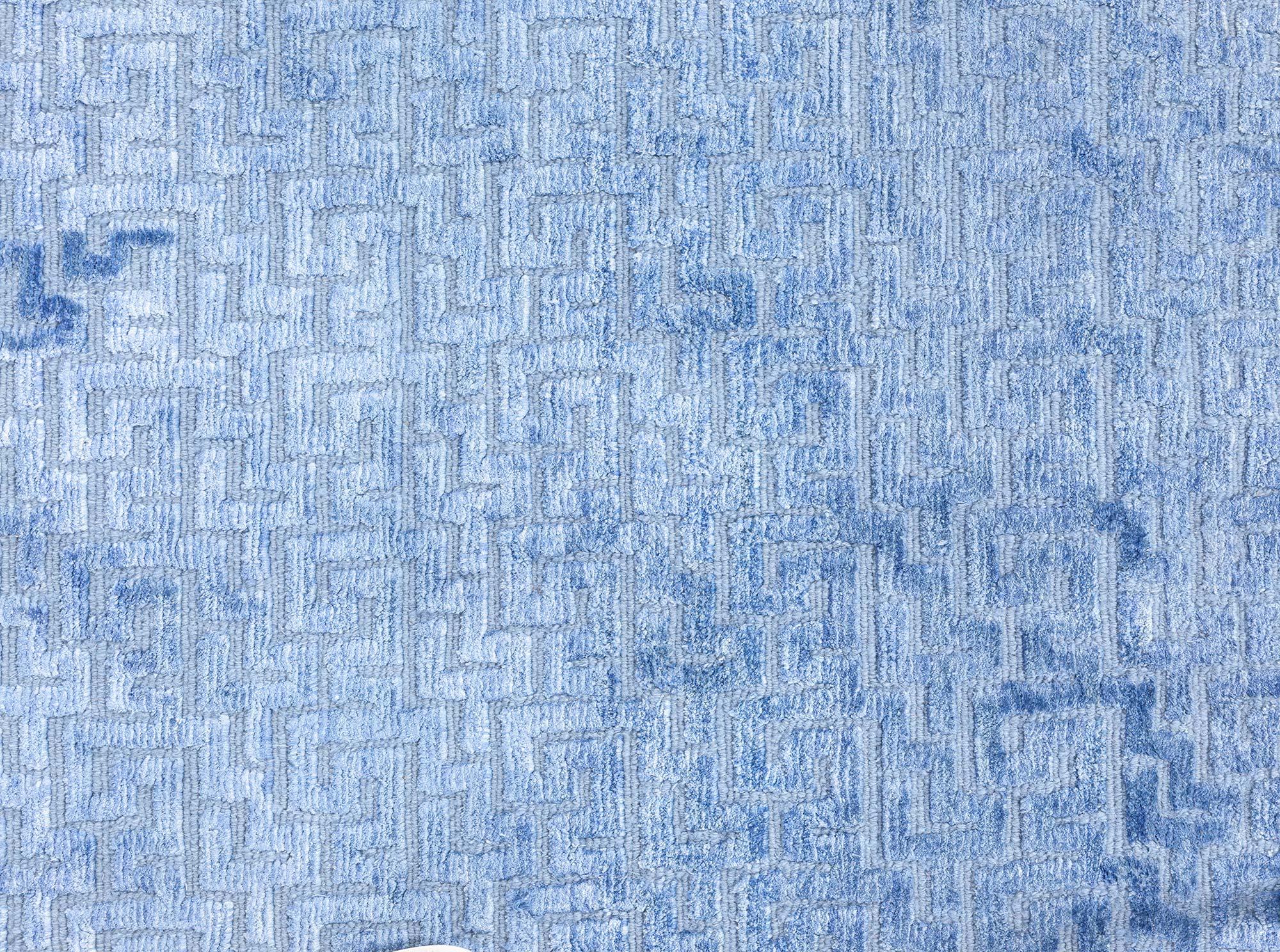 Tapis contemporain géométrique High-low en soie nouée Fragment par Doris Leslie Blau
Taille : 5'5