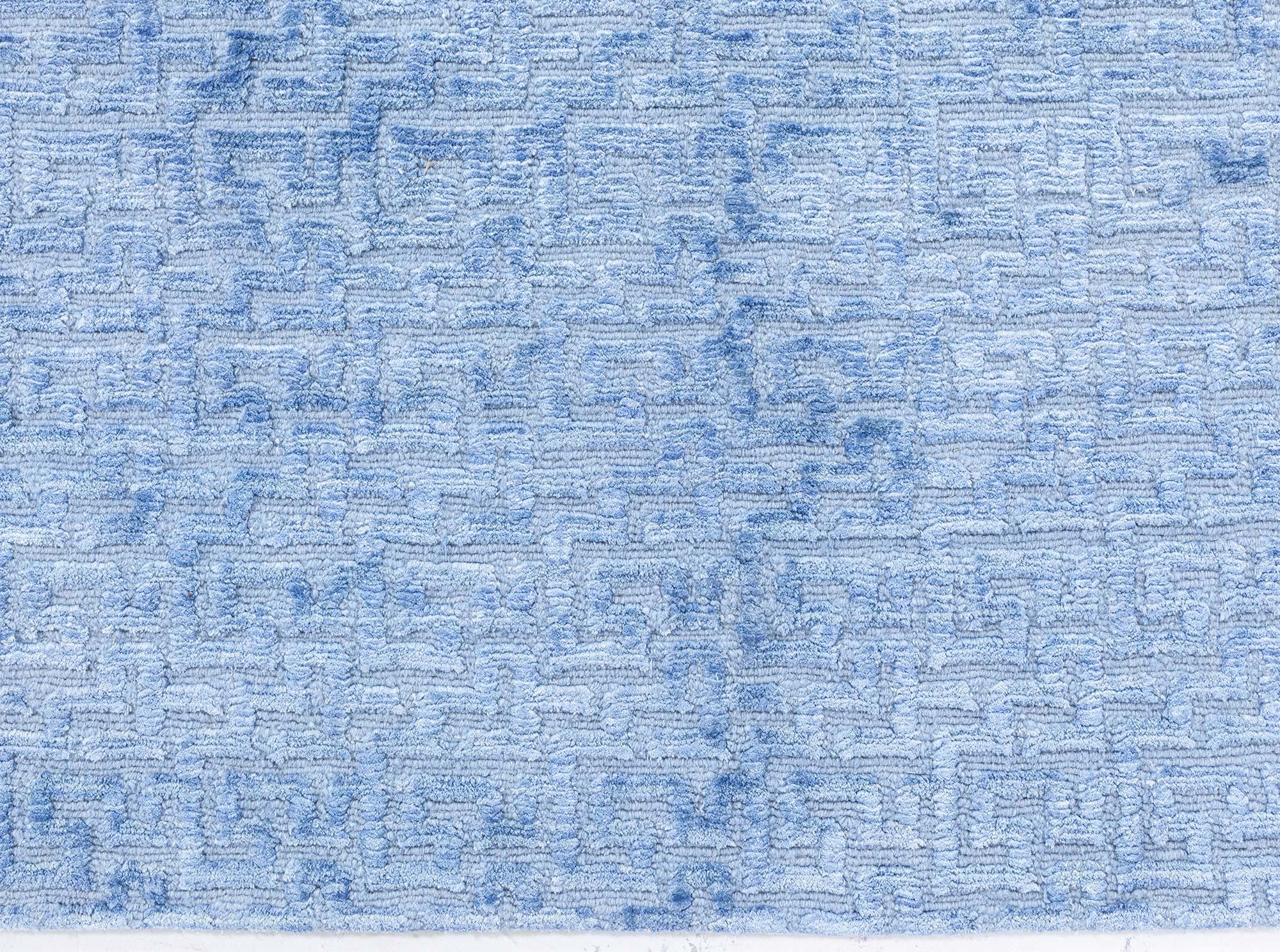 Moderne Tapis contemporain géométrique High-low en soie nouée Fragment par Doris Leslie Blau en vente