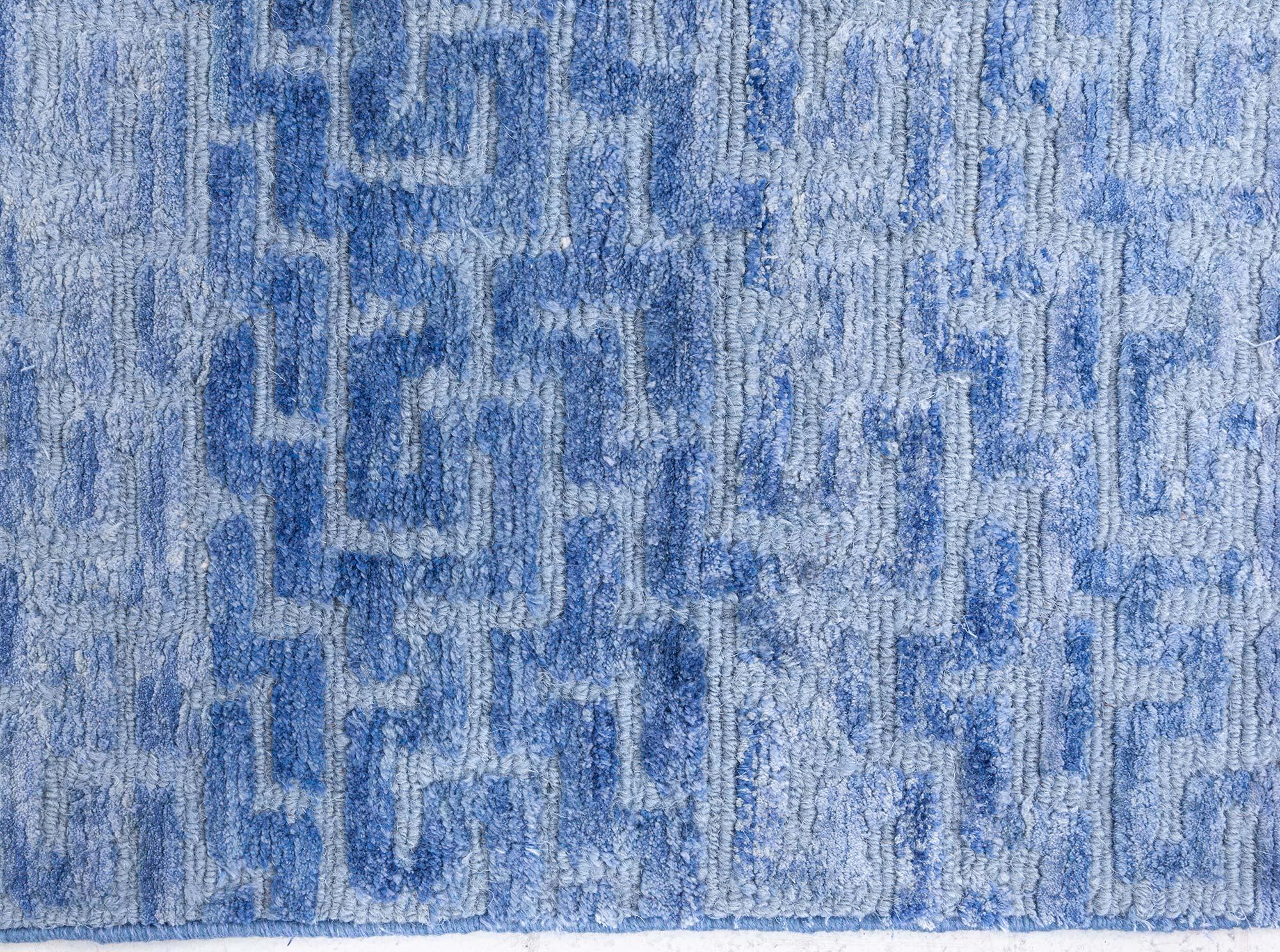 Tapis contemporain géométrique High-low en soie nouée Fragment par Doris Leslie Blau Neuf - En vente à New York, NY