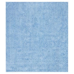 Contemporary Geometric High-low Knotted silk Fragment Rug by Doris Leslie Blau