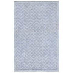 Alfombra geométrica contemporánea de lana y seda anudada a lo alto, de Doris Leslie Blau