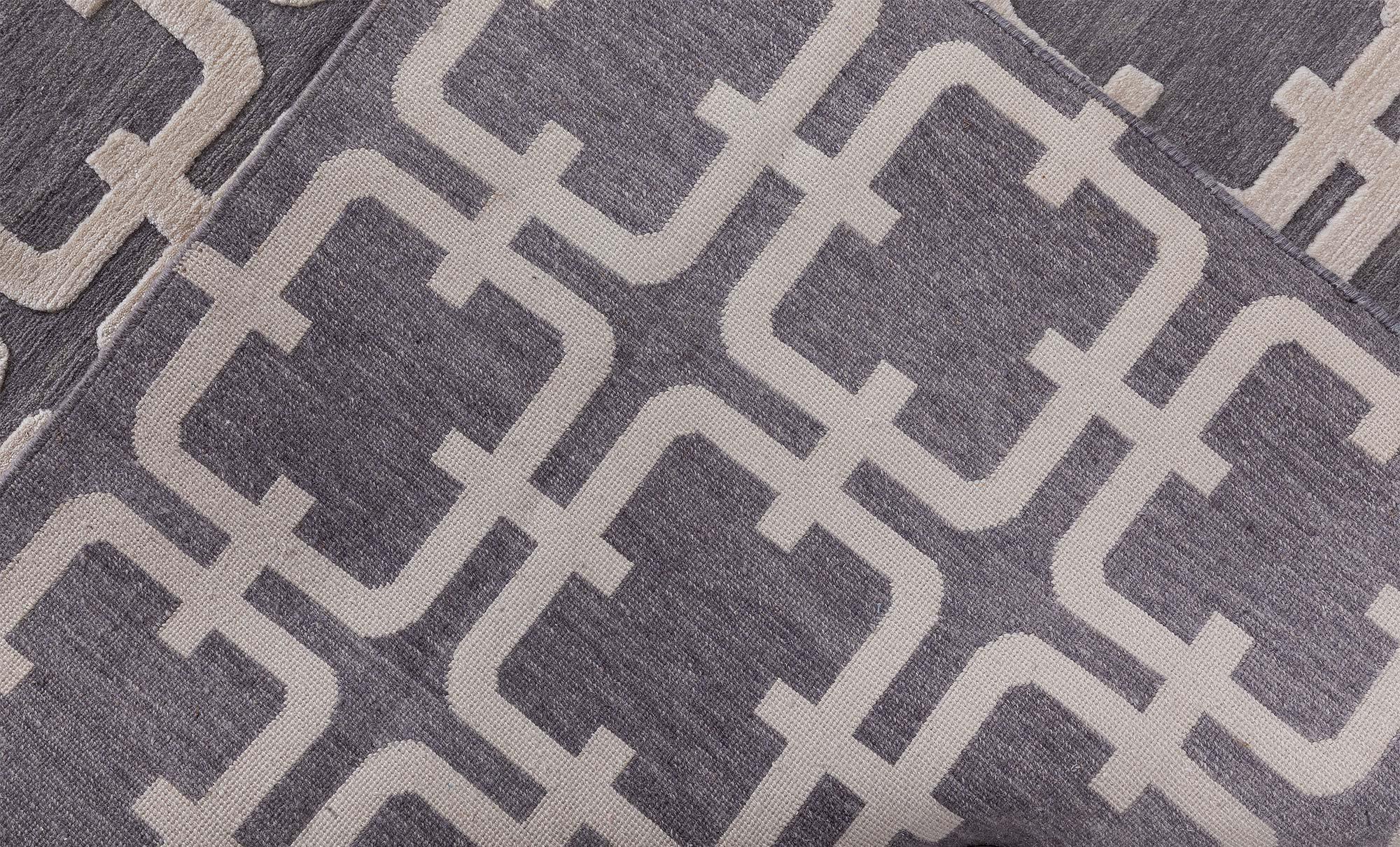 Lana Runner geometrico contemporaneo in lana con nodi alti di Doris Leslie Blau in vendita