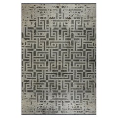 Alfombra Geométrica Contemporánea de Lujo Acabada a Mano