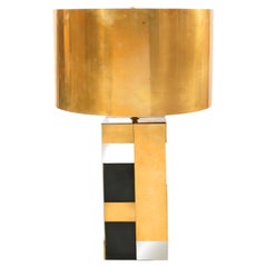 Vintage Contemporary Geometric Mixed Metal Table Lamp