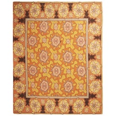 Contemporary Geometric Orange and Yellow Wool Rug