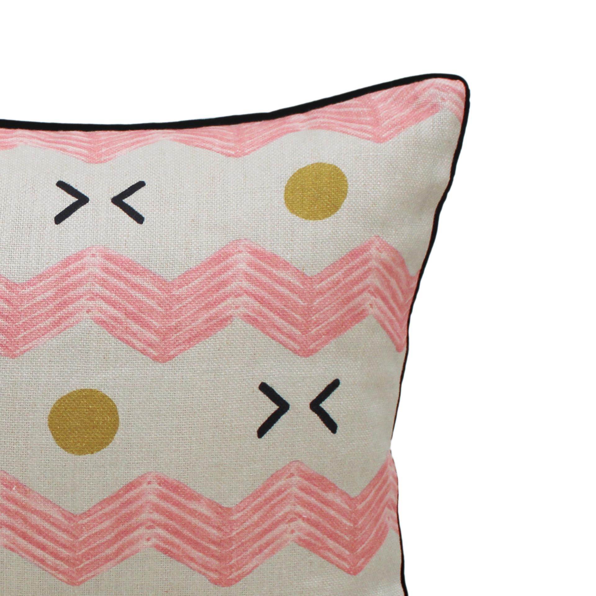 Contemporary Geometric Print Pillow in Linen and Cotton In Good Condition For Sale In Madrid, ES
