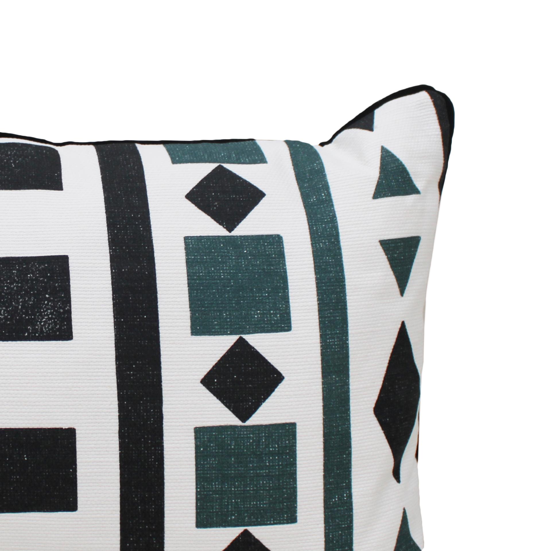 Contemporary Geometric Print Pillow in Linen and Cotton In Good Condition For Sale In Madrid, ES