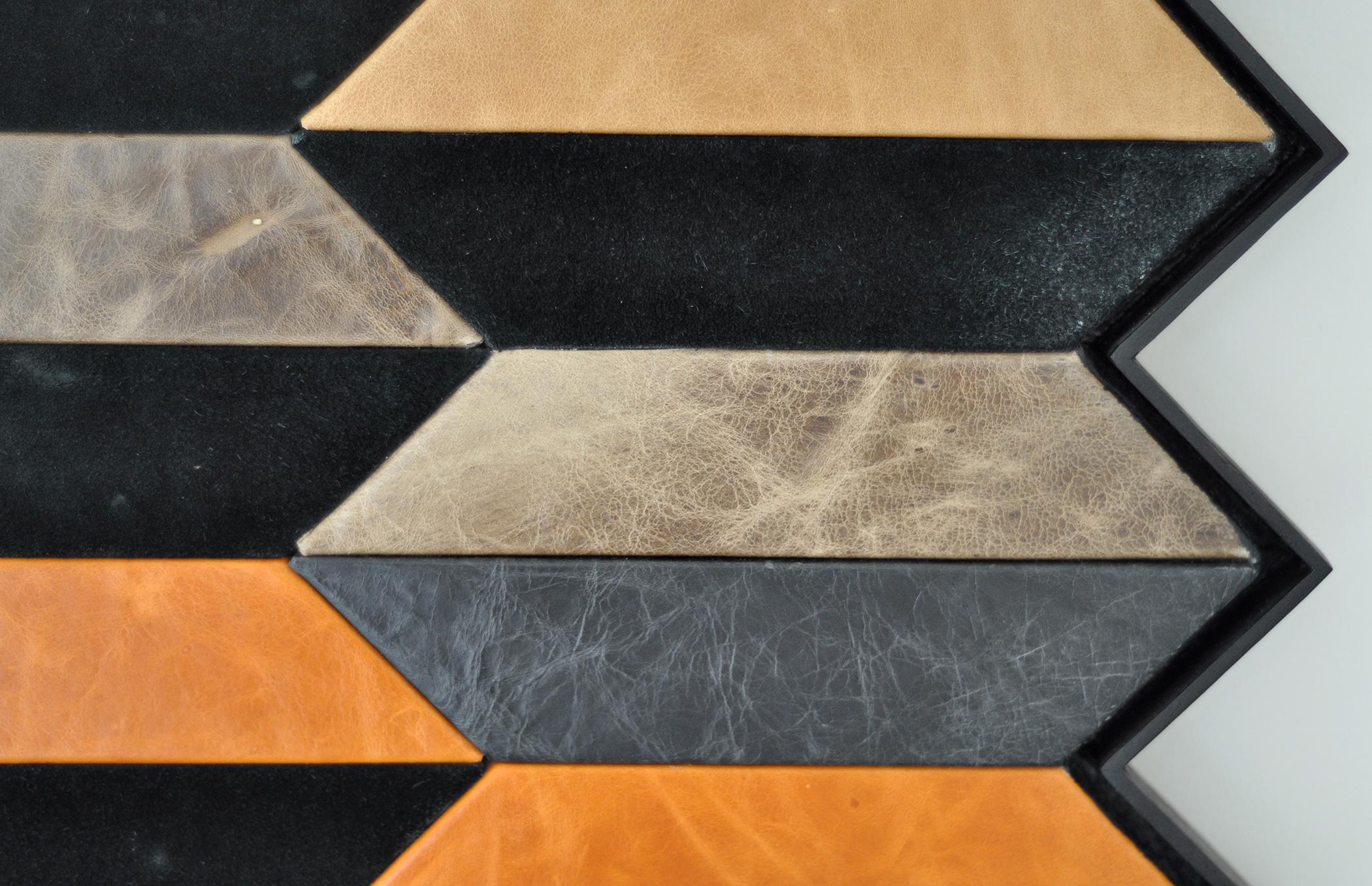 Contemporary geometric rug-like leather artwork by Miriam Loellmann For ...