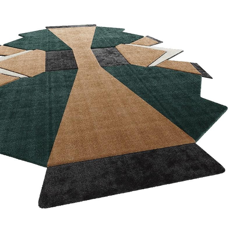 Tapis Shaped #031 también conocida como Alfombra Roseta es una pieza única de HOMMÉS Studio x TAPIS Studio. El fuerte carácter de la alfombra Roseta tomará el protagonismo de la habitación. Además de su forma futurista, esta alfombra geométrica