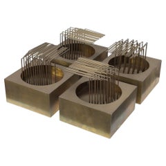 Contemporary Geometric Sculpture in Brass, in the Style of Harry Bertoia, Europe
