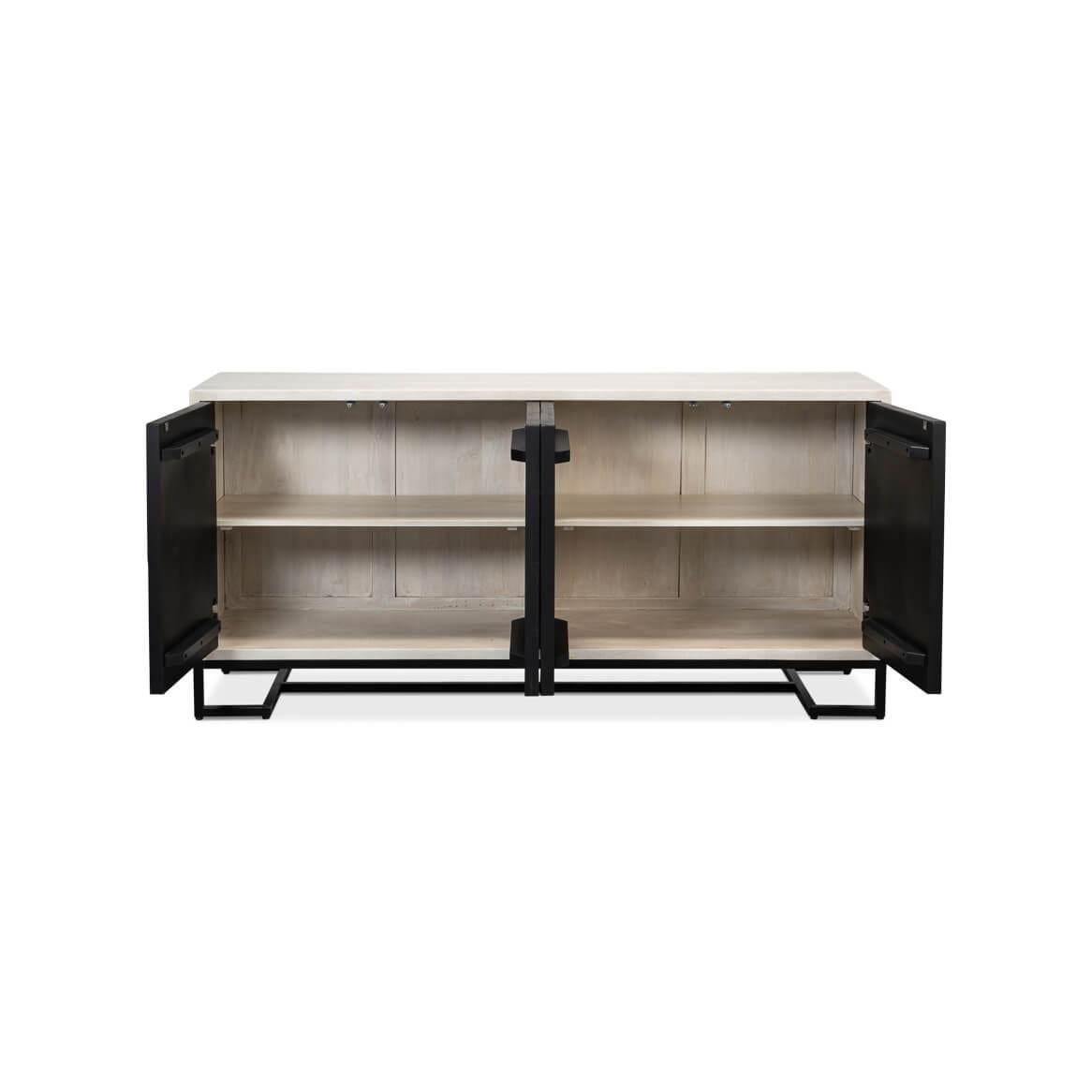 Brutalist Contemporary Geometric Sideboard For Sale