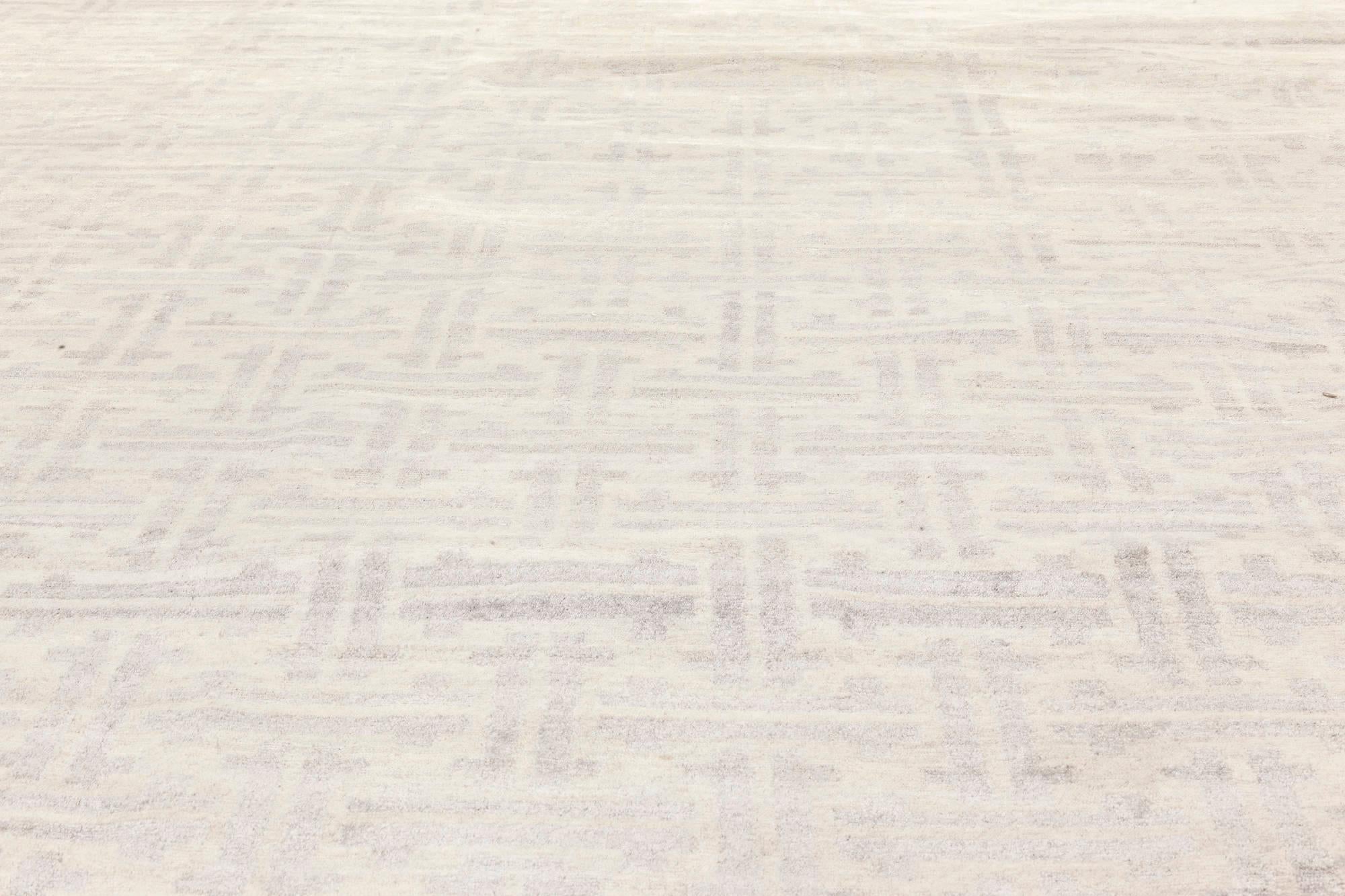 Contemporary Geometric Terra Gray Rug in Natural Wool by Doris Leslie Blau In New Condition For Sale In New York, NY