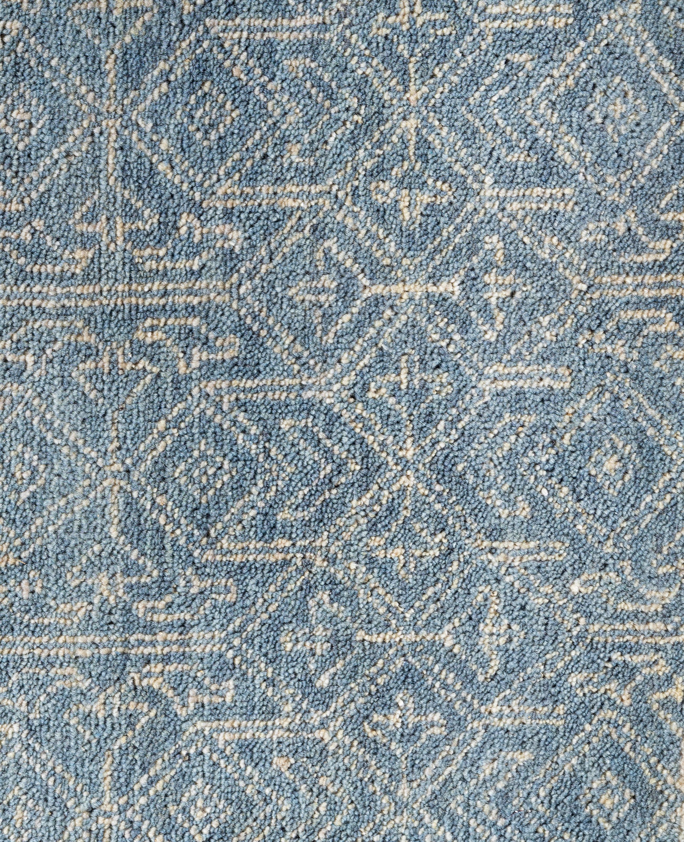 Indiano Contemporary Geometric Wool Hand Knoted Gray Area Rugs 9' 0