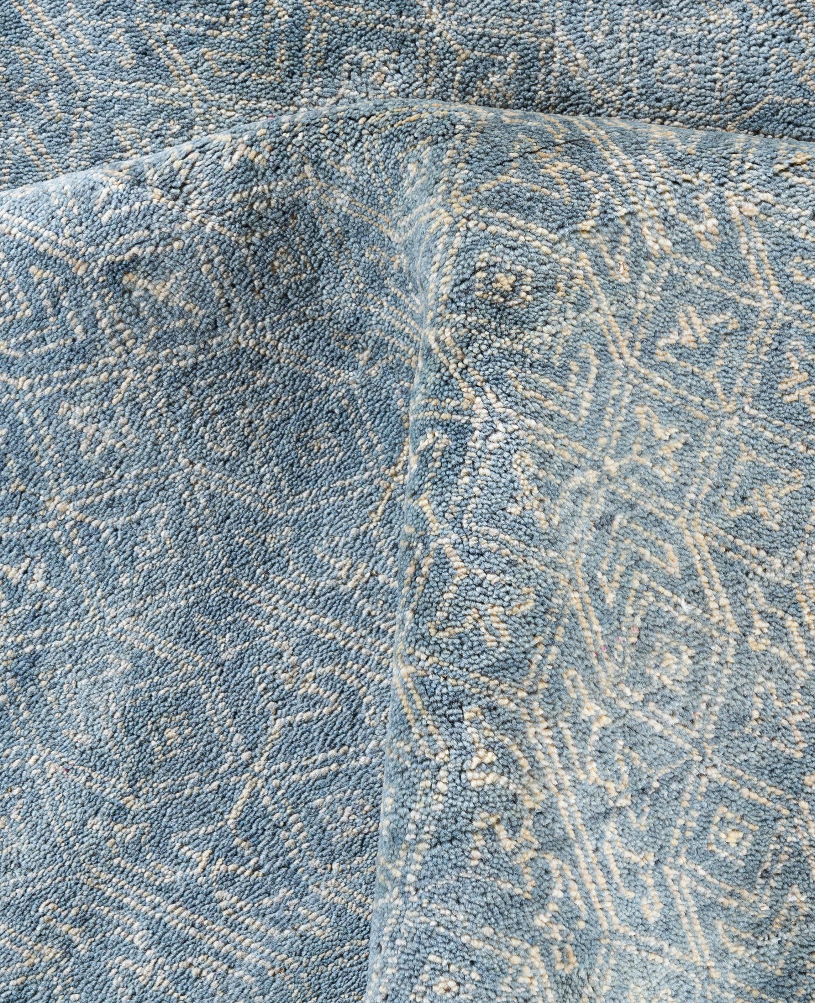 Lana Contemporary Geometric Wool Hand Knoted Gray Area Rugs 9' 0