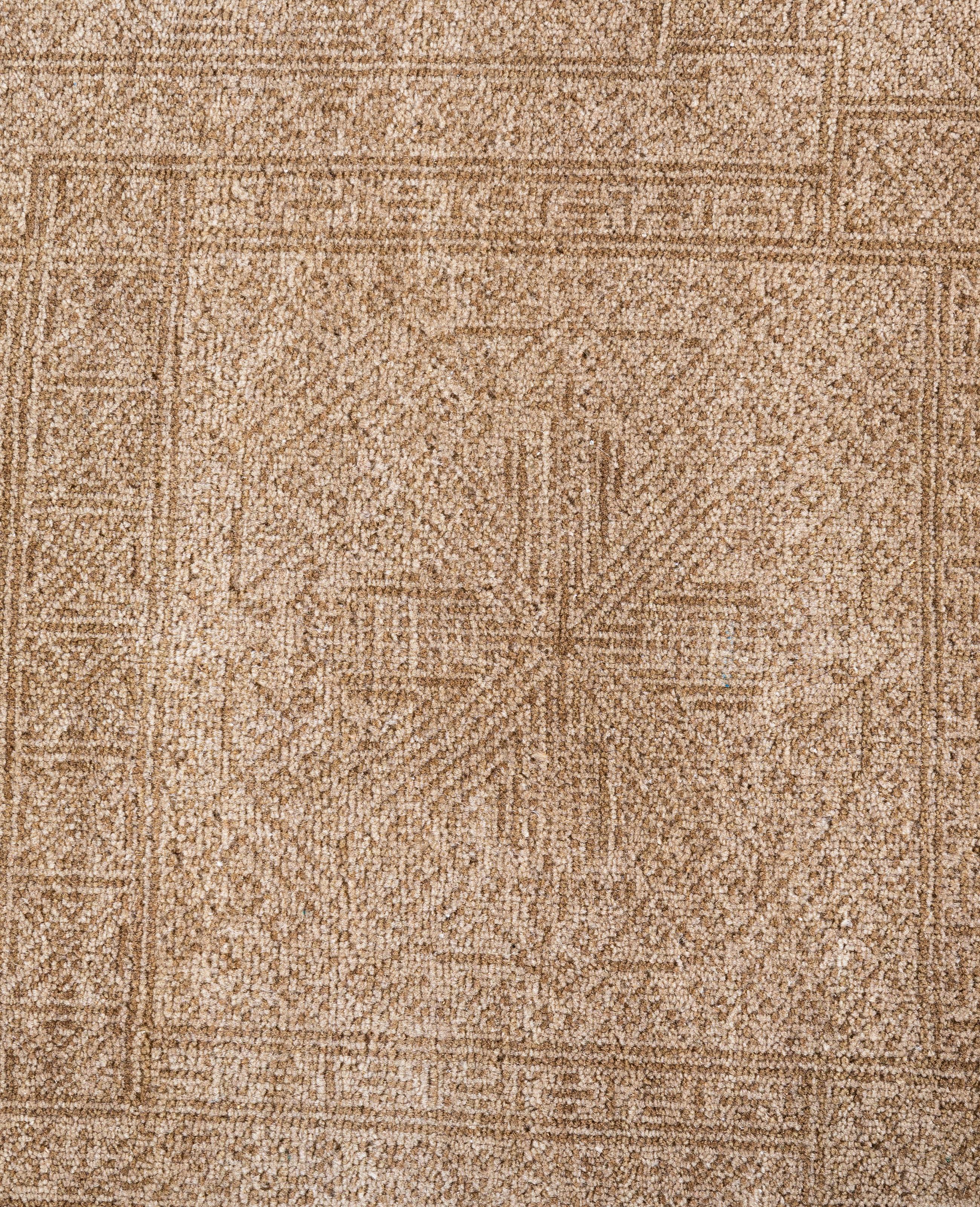 Contemporary Geometric Wool Hand Knotted Ivory Area Rug 9' 1