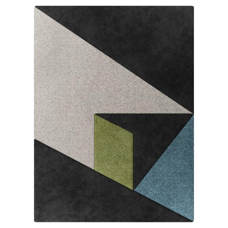 Composite Shape Rug Contemporary Geometrical Retro Handmade Rug with Irregular Shape For ...