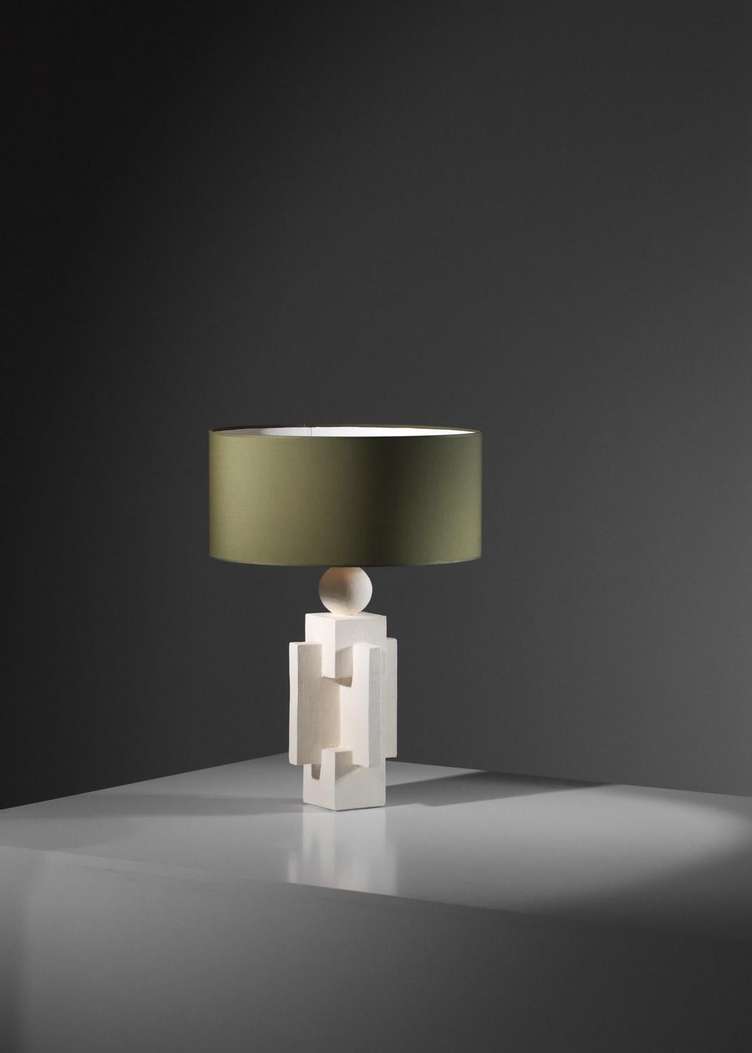contemporary geometrical plaster lamp modernist style For Sale 3