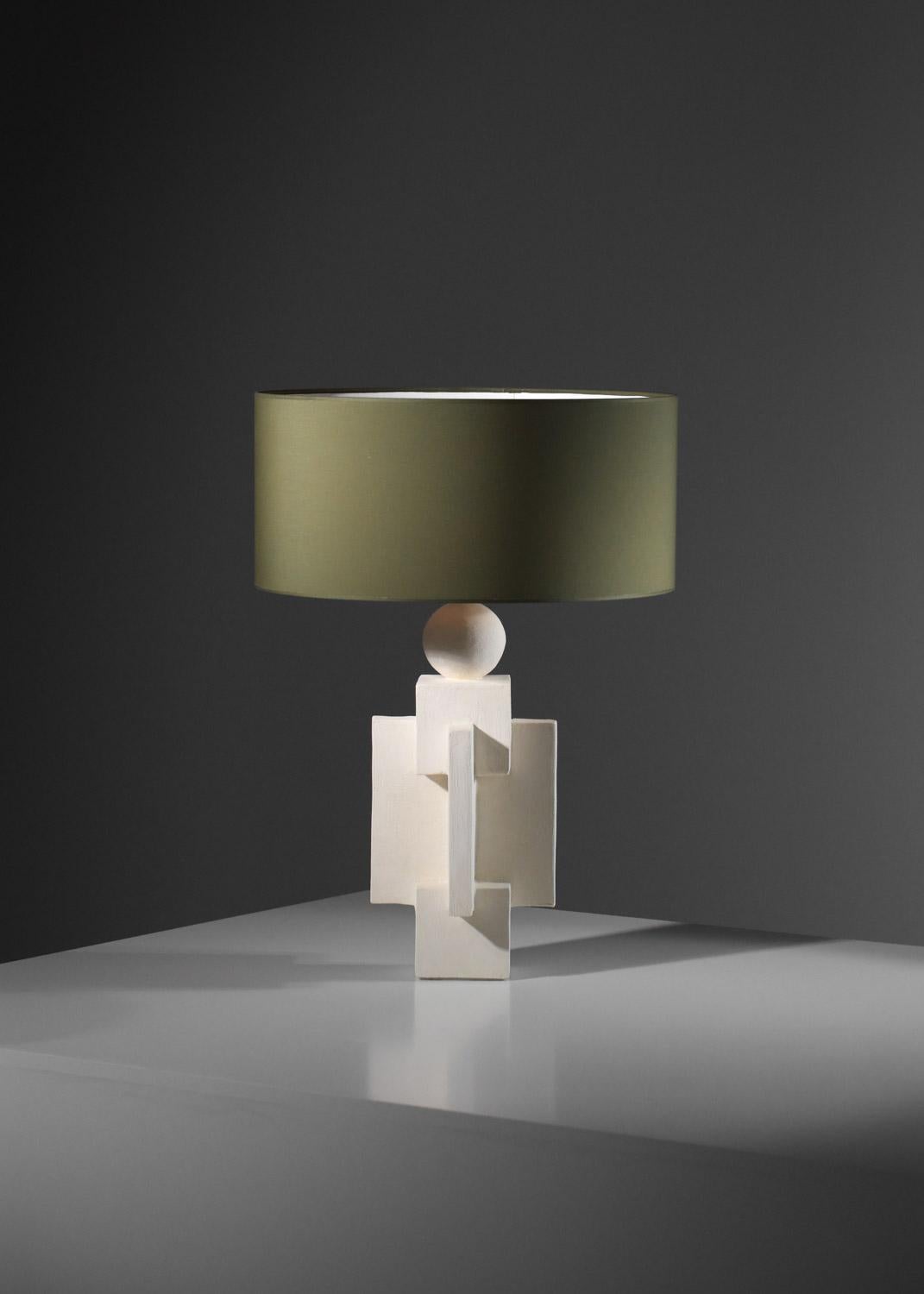 lampe géométrique contemporaine en plâtre style moderniste en vente 7